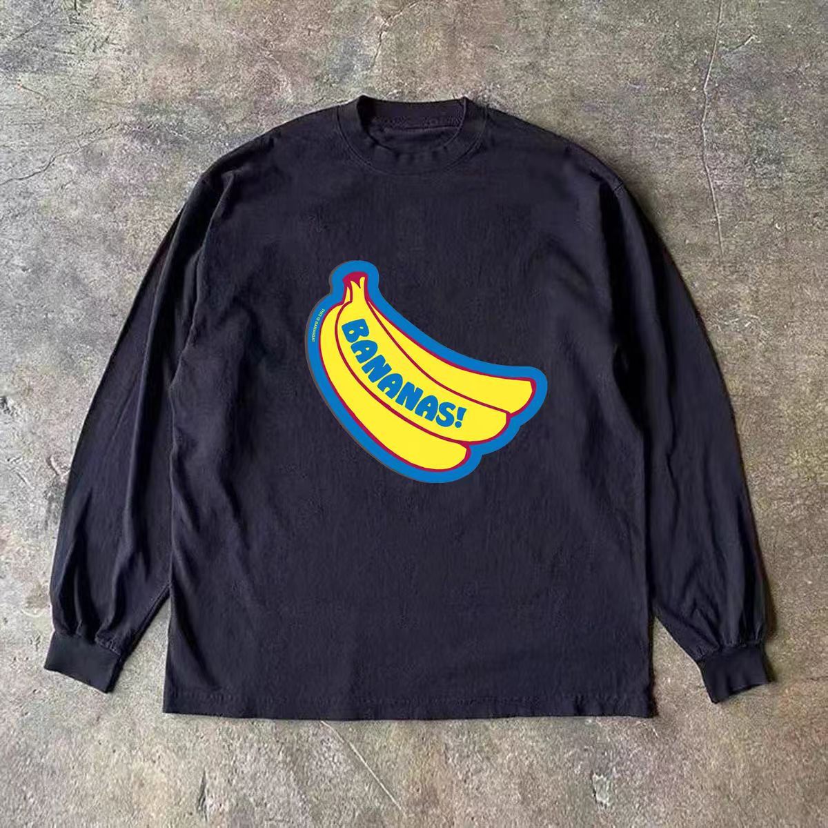 Japanese Brand Black washed vintage banana print long-sleeved t-shirt Size US M / EU 48-50 / 2 - 1 Thumbnail