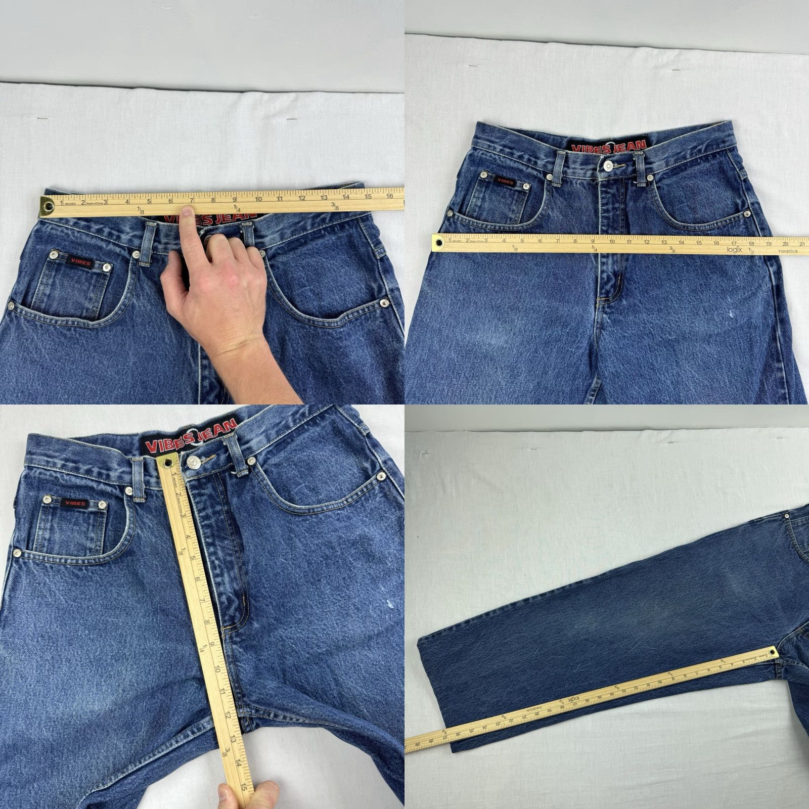 VIBE VINTAGE Vibes Baggy Jeans Men 32x27 Blue Relaxed Fit 90s Grunge Y2K Hip Hop Skate Style Size US 32 / EU 48 - 8 Thumbnail