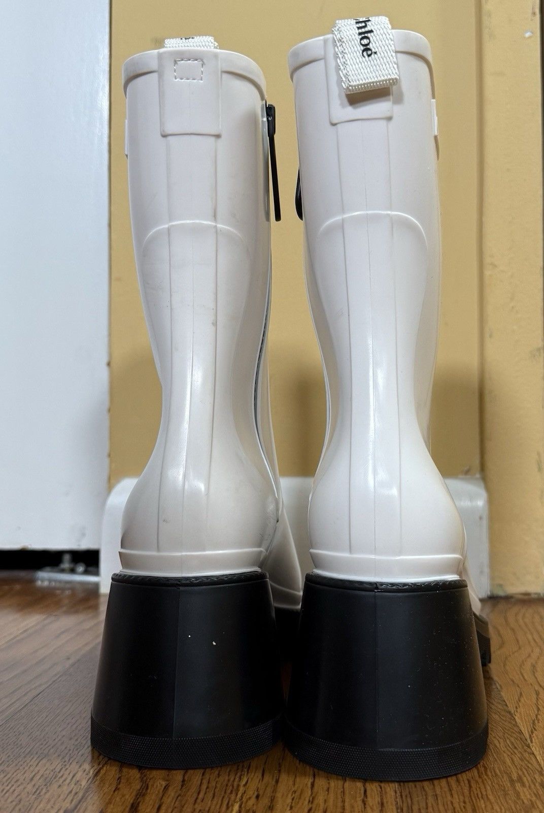 Chloe Chloe Rubber Betty Sock Rain Boots White Women’s Size 39 Size US 9 / IT 39 - 3 Thumbnail