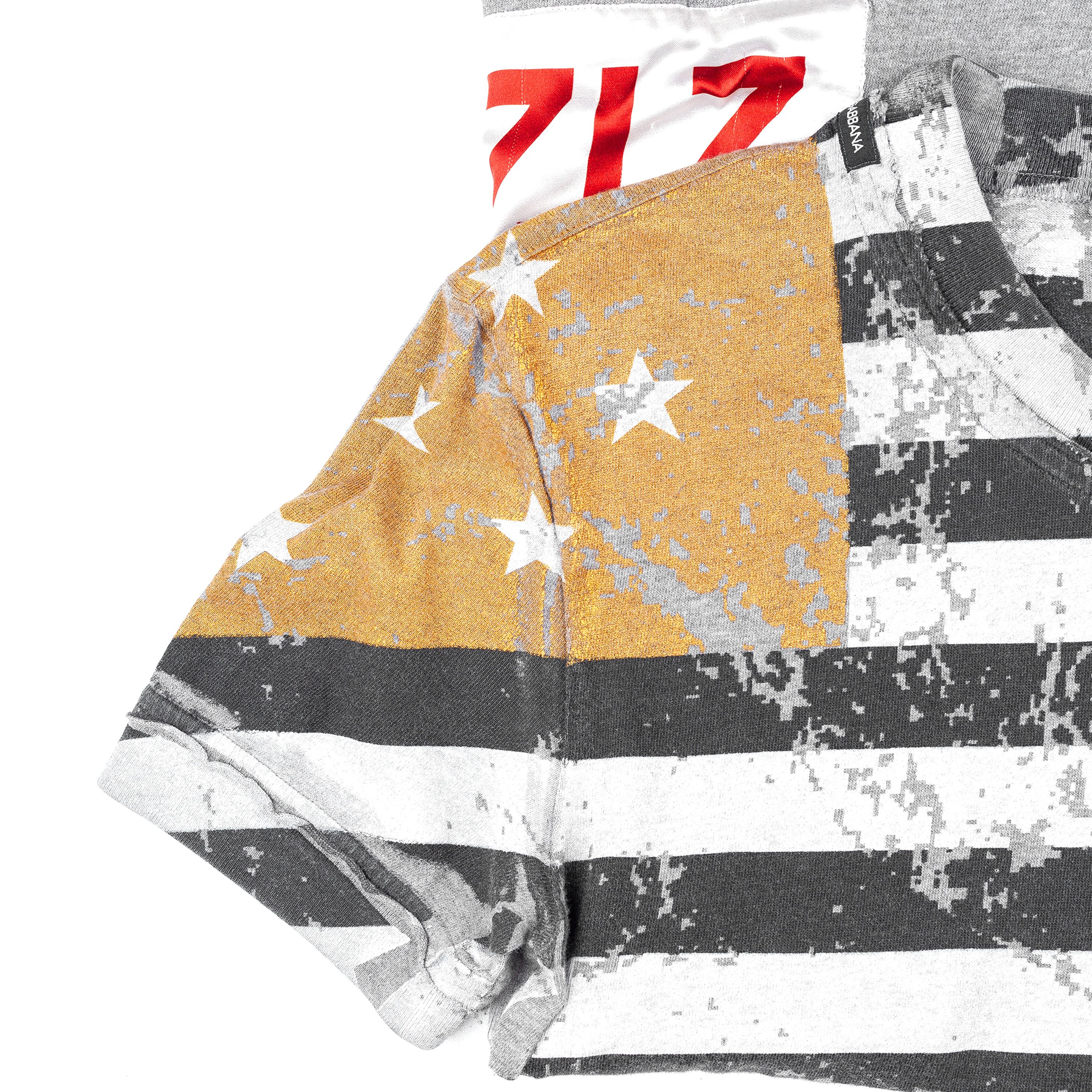 Dolce & Gabbana Dolce & Gabbana Vintage Grey Distressed US Flag T-Shirt (S) Size S / US 4 / IT 40 - 2 Thumbnail