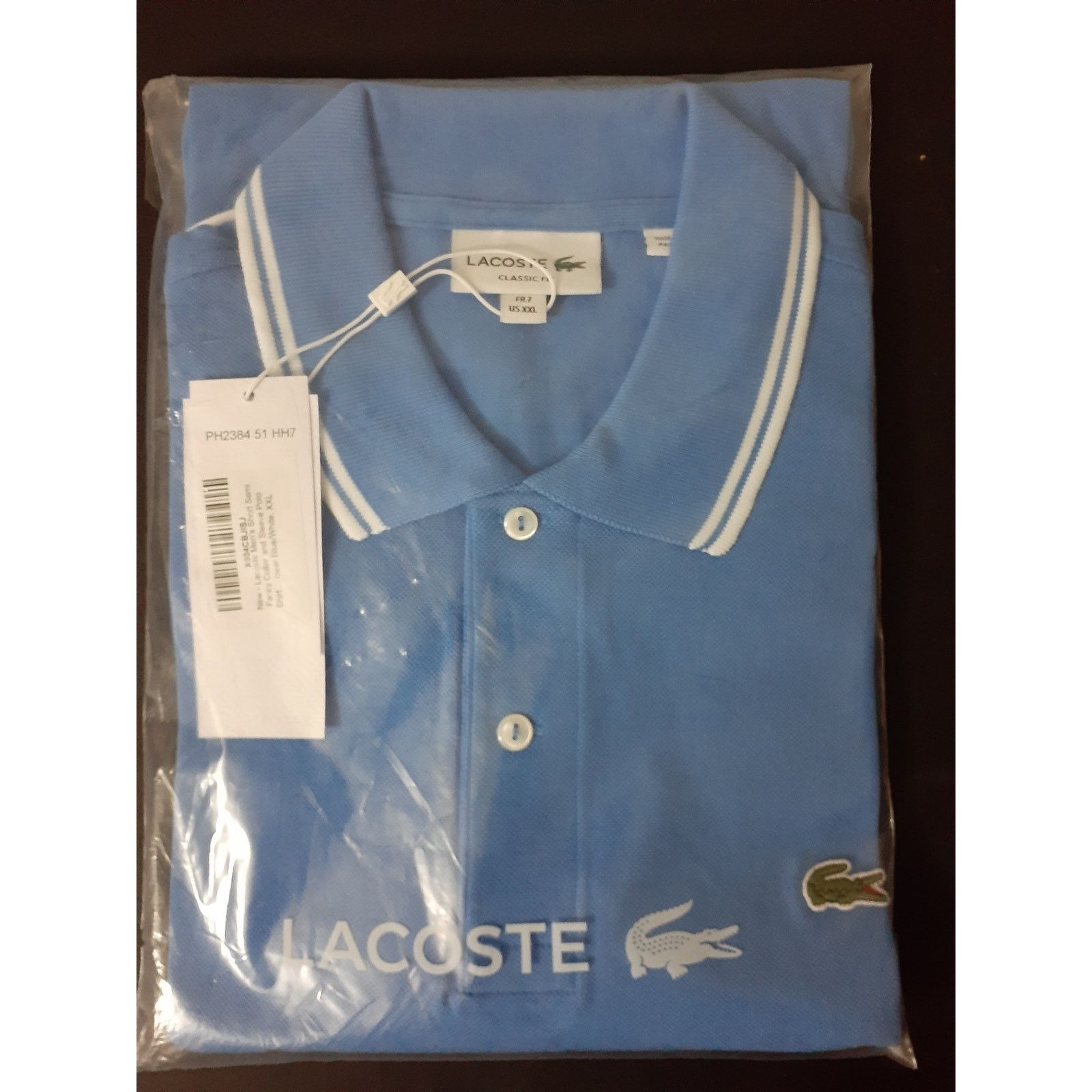 Lacoste Lacoste Men's Short Semi Fancy Collar and Sleeve Polo 2XL Size US XXL / EU 58 / 5 - 2 Thumbnail