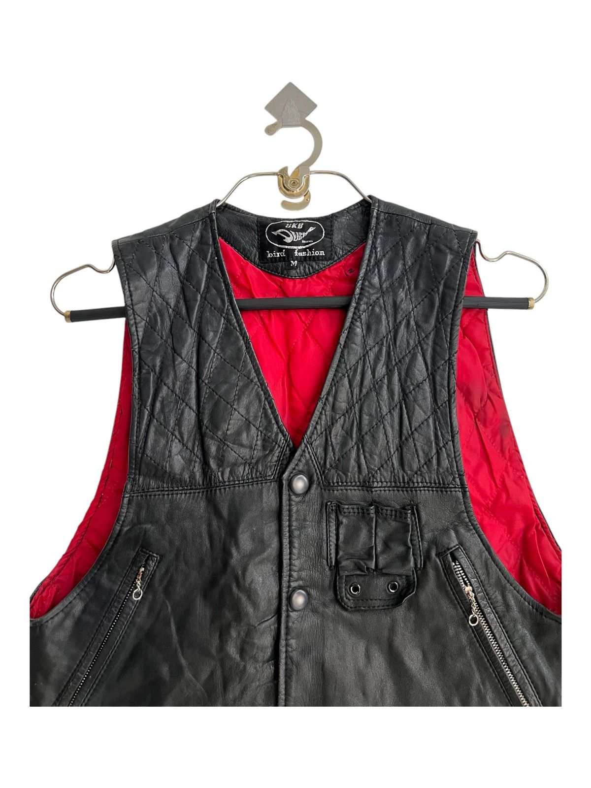 Kadoya 1980s 🇯🇵 Leather Crafted Cowhide Parachute Pocket Vest Jacket Size US S / EU 44-46 / 1 - 3 Thumbnail