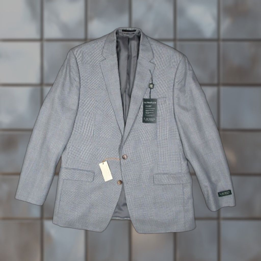 Ralph Lauren Lauren Ralph Lauren Mens 42 Long Blue Lexington 2 Button Silk Wool Single-Breasted Blazer Size 42R - 1 Thumbnail