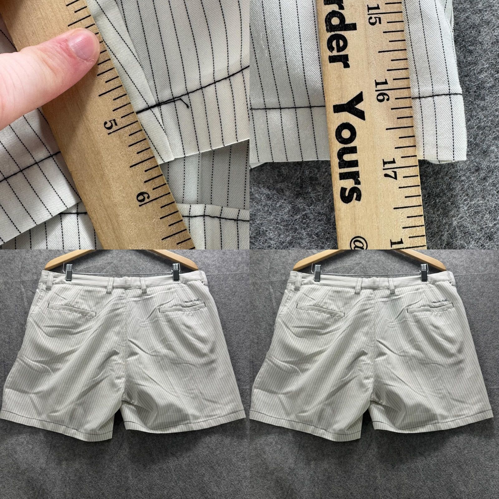 TravisMathew Travis Mathew Shorts Mens 38 Beige Stripe Chino Flat Front Golf Stretch 6 Inseam Size US 38 / EU 54 - 8 Thumbnail