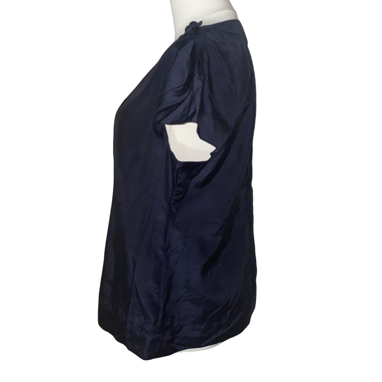 Banana Republic Banana Republic Womens Blouse Medium Navy Silk Blend Size M / US 6-8 / IT 42-44 - 5 Thumbnail
