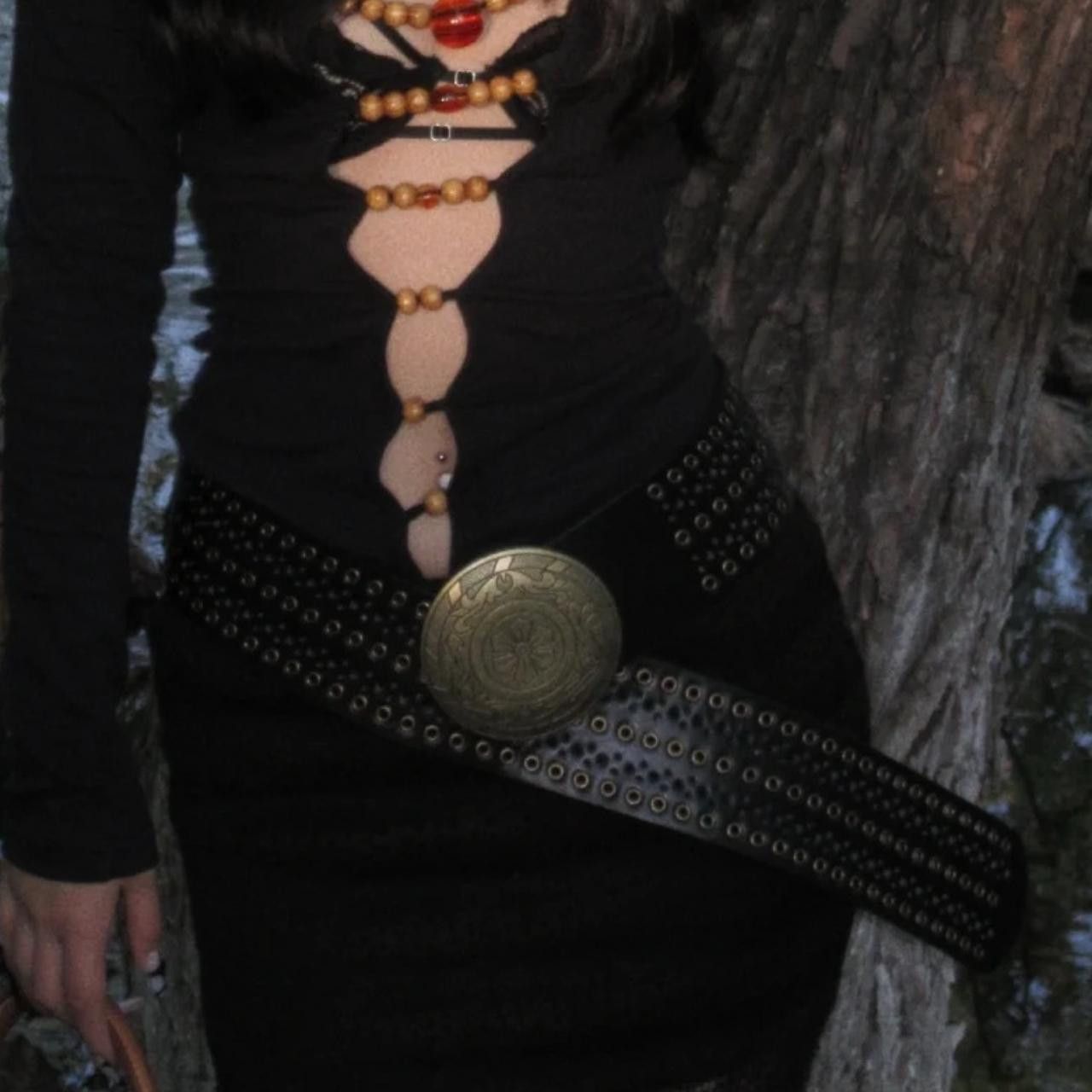 Other Y2K Chunky Oversized Buckle Boho Belt OS Size ONE SIZE - 4 Thumbnail