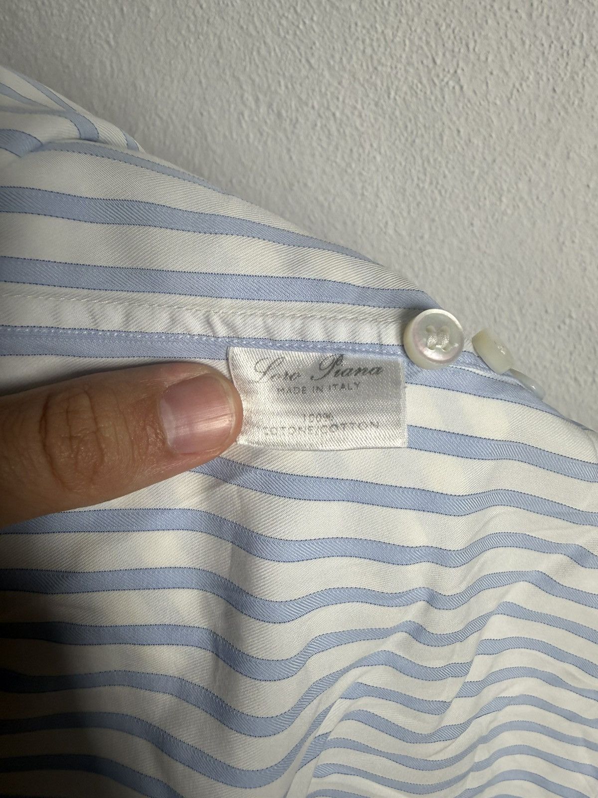 Loro Piana Loro Piana Blue White Striped Cotton Dress Shirt M/L 15¾ 40 Size US M / EU 48-50 / 2 - 5 Thumbnail