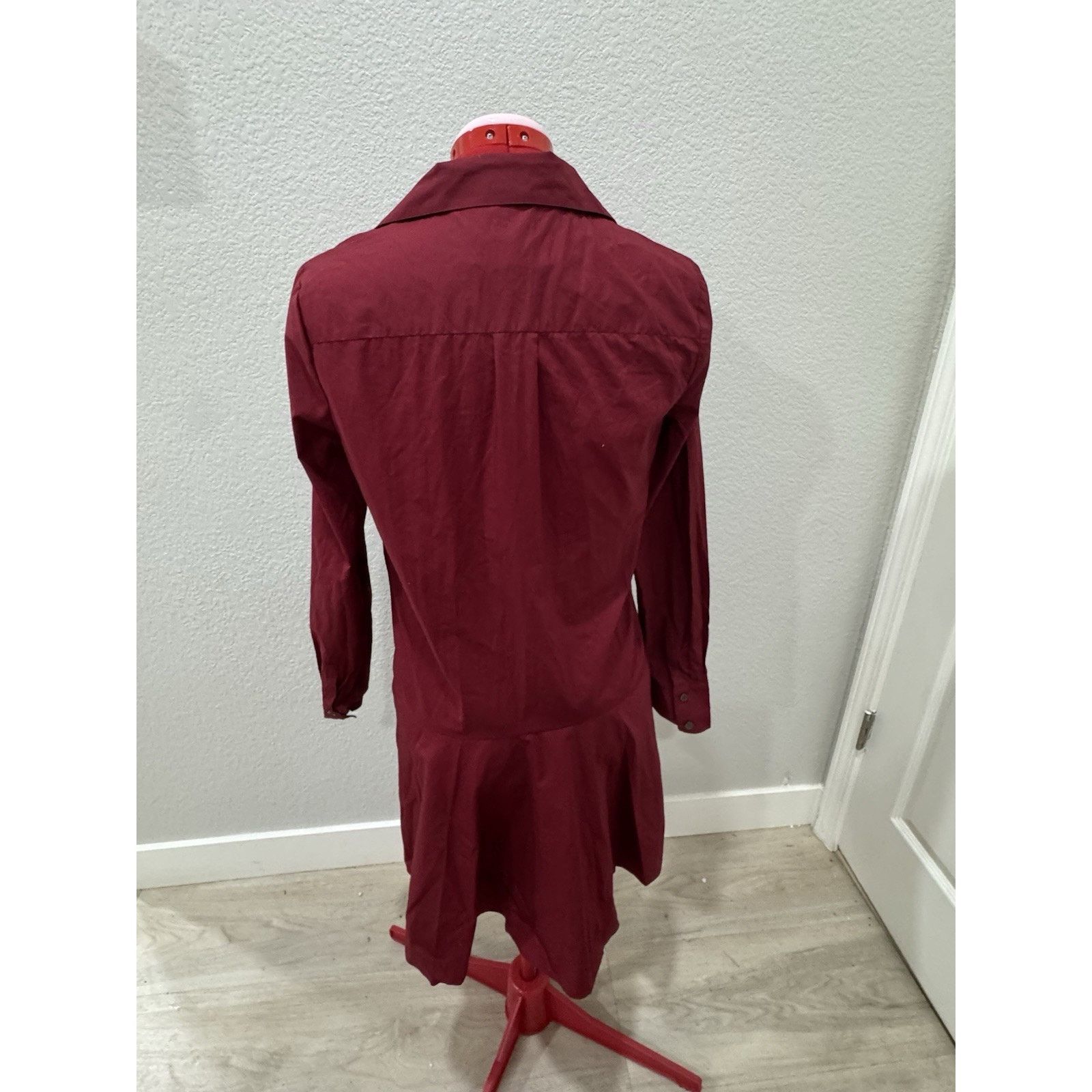 Derek Lam 10 Crosby DEREK LAM 10 CROSBY Burgendy shirtdress cotton front tie Size XS / US 0-2 / IT 36-38 - 4 Thumbnail