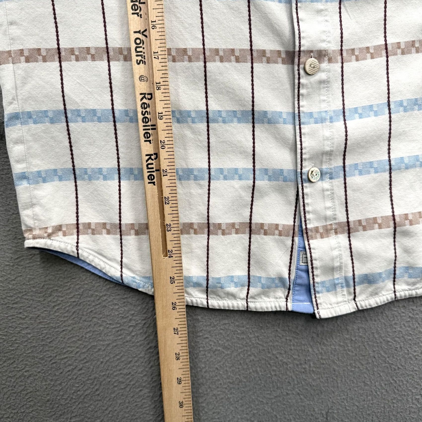 Tommy Bahama Tommy Bahama Shirt Mens Medium Beige Plaid 100% Silk Short Sleeve Button-Up Size US M / EU 48-50 / 2 - 5 Thumbnail