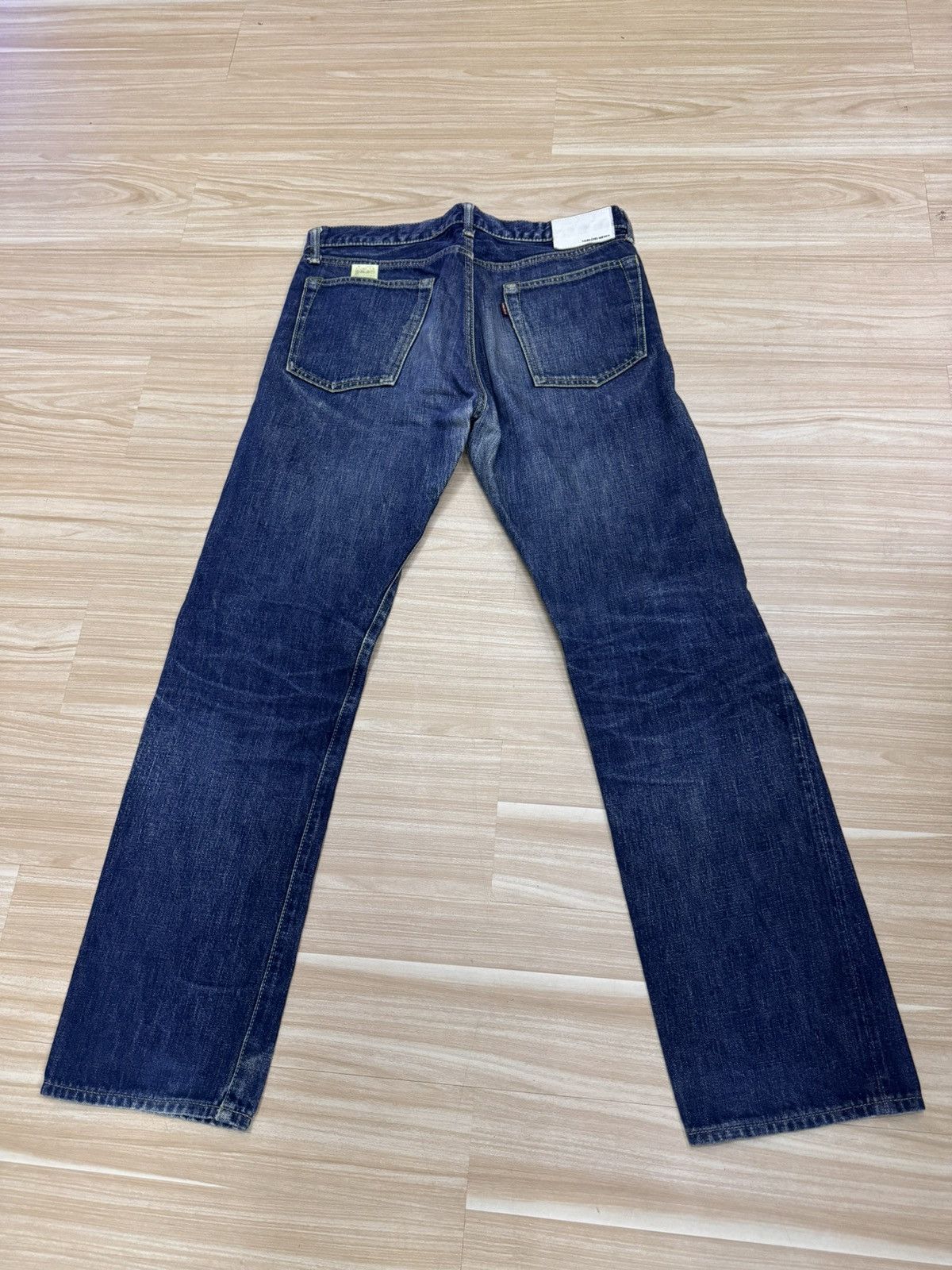 Japanese Brand × Kaihara Denim Tabloid News Selvedge Leather Cow Jeans Japan 32 Inches Size US 32 / EU 48 - 3 Thumbnail