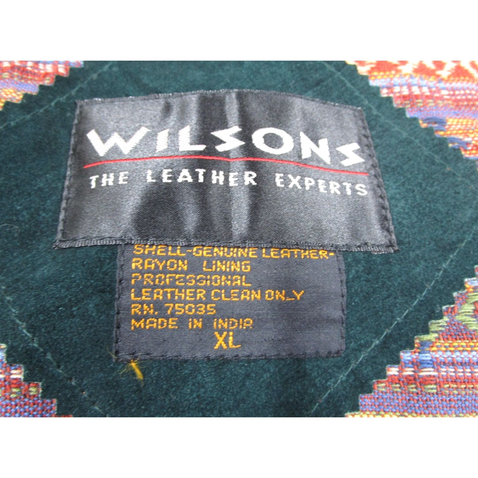 Vintage VINTAGE Wilsons Leather Vest Mens XL Green Suede Western Aztec Tapestry Adjustable Belt Leather Vest Mens Green Aztec Western Style Pockets Lined Size US XL / EU 56 / 4 - 2 Thumbnail
