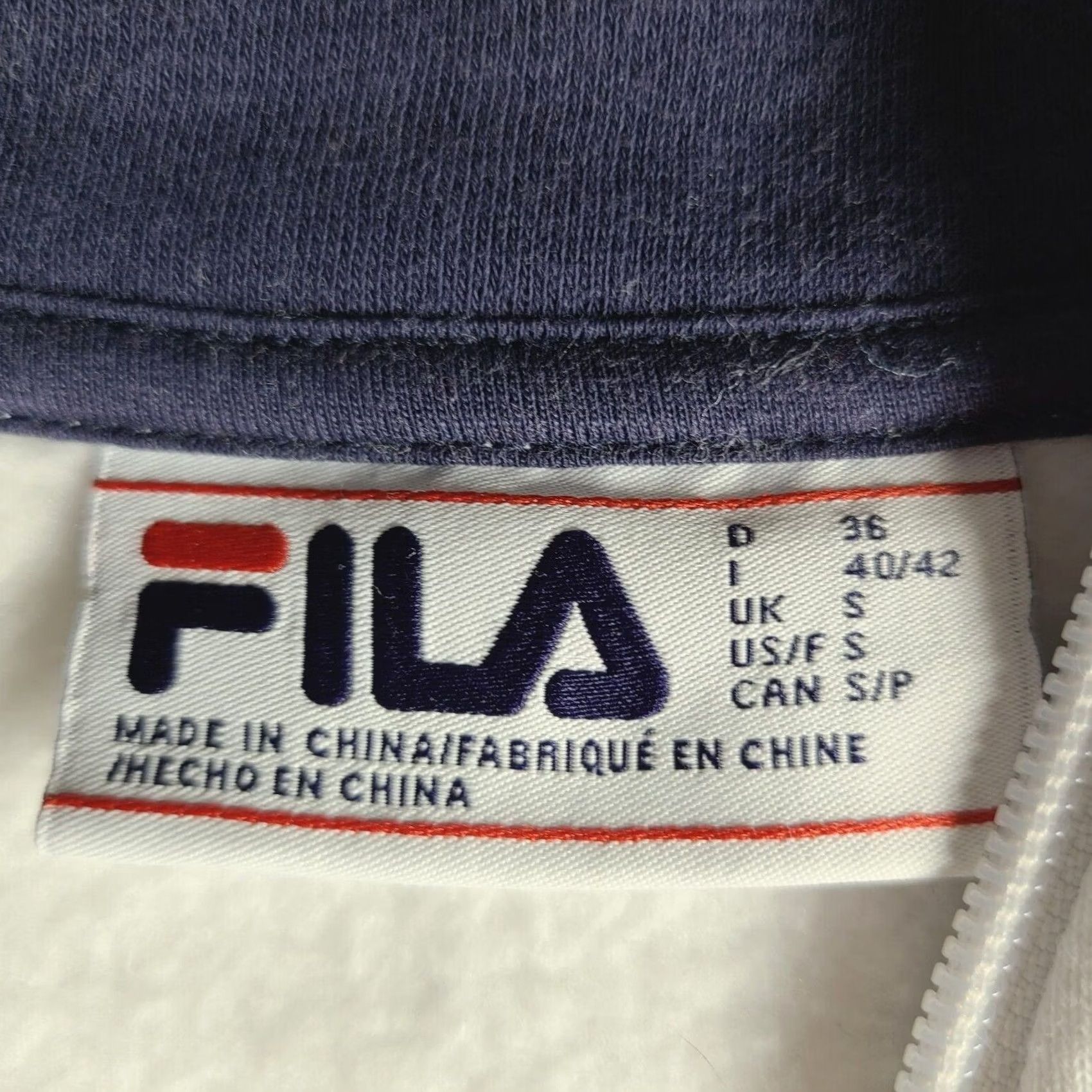 Fila Fila Women’s White 1/4 Zip Logo Pullover Sweatshirt Size S Size S / US 4 / IT 40 - 7 Thumbnail