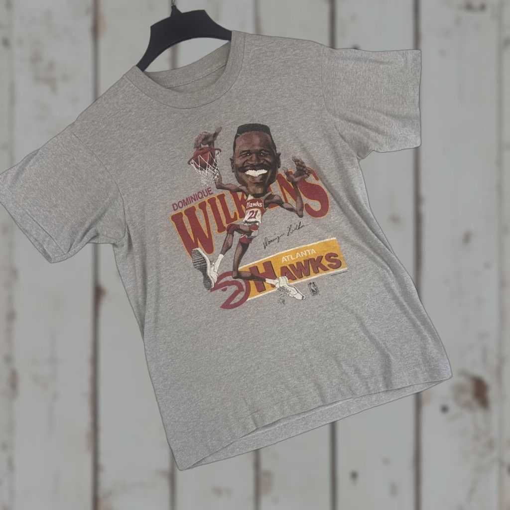 Vintage VINTAGE Dominique Wilkins Atlanta Hawks Big Head Graphic Mens XS Salem 80s/90s Shirt Small? Size US XS / EU 42 / 0 - 1 Thumbnail