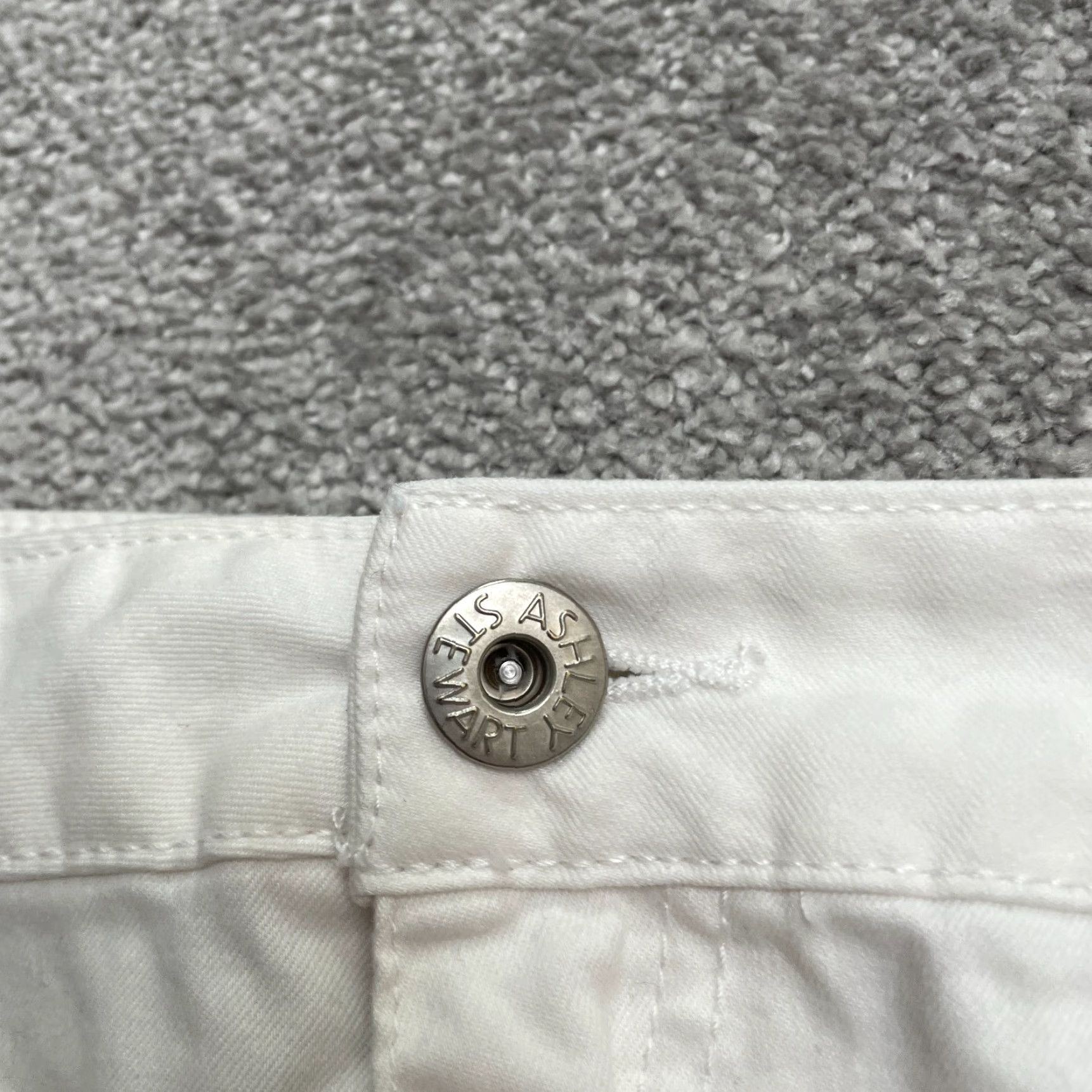 Vintage Ashley Stewart Jeans Womens 14 White High Rise Straight Lightweight 34x31 Size 36" / US 14 / IT 50 - 3 Thumbnail