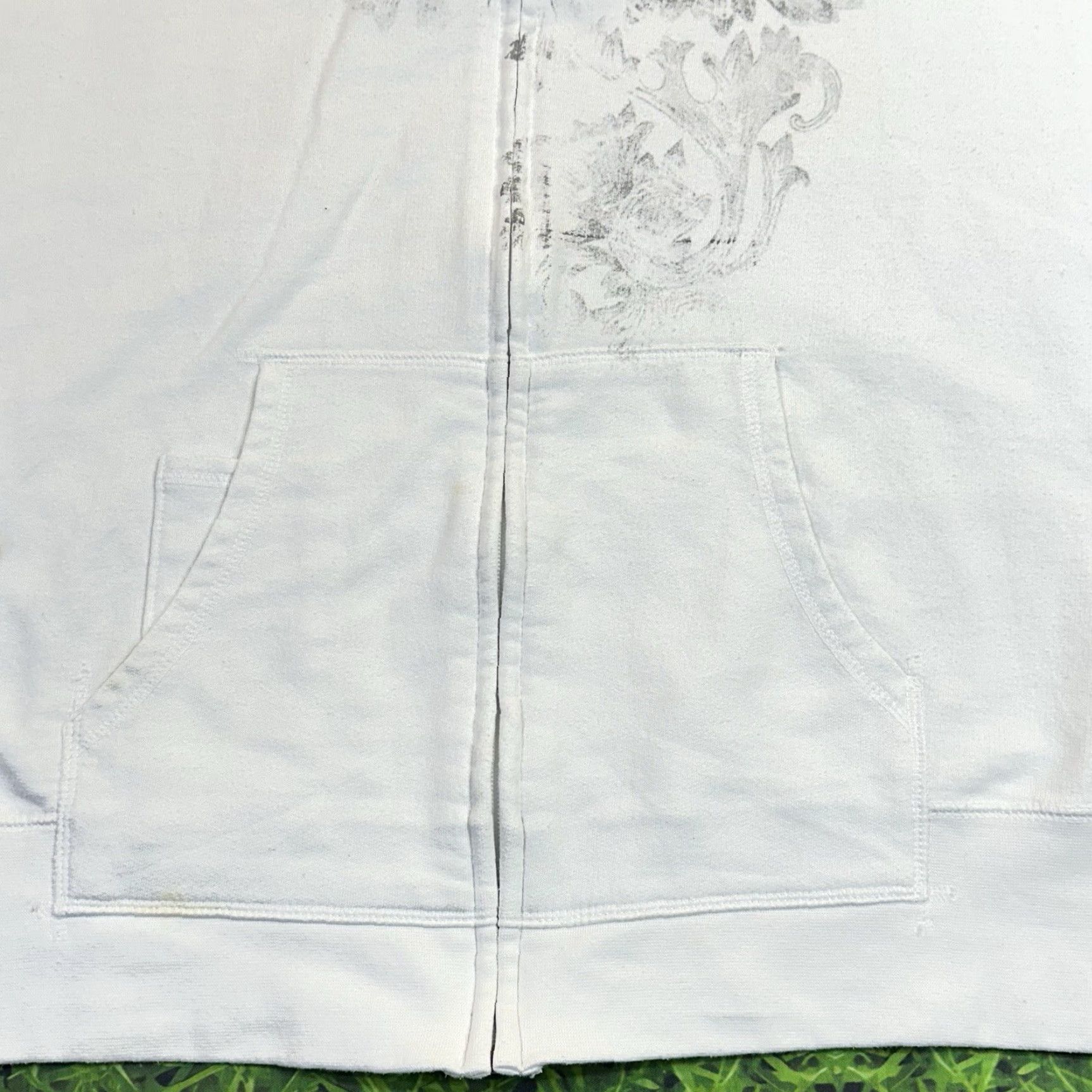 Harley Davidson Harley-Davidson Women's XL Long Sleeve Y2K Full Zip Sweatshirt Mock Neck White Logo Zipper Size XL / US 12-14 / IT 48-50 - 5 Thumbnail