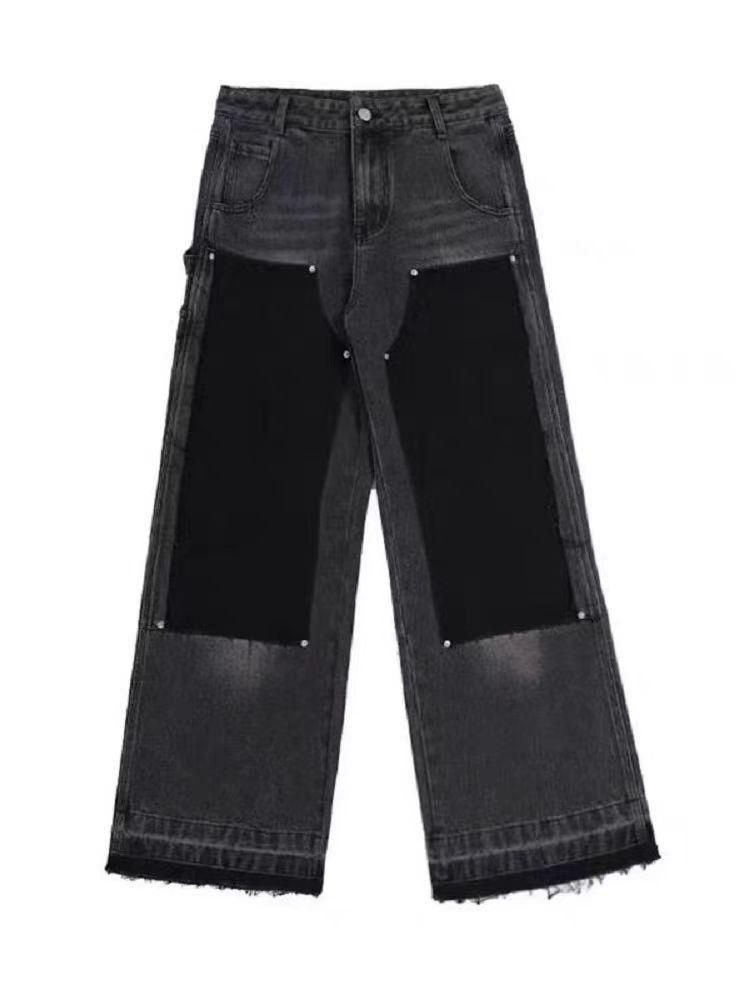 Japanese Brand Vintage style washed irregular patchwork micro flare jeans Size US 34 / EU 50 - 5 Thumbnail