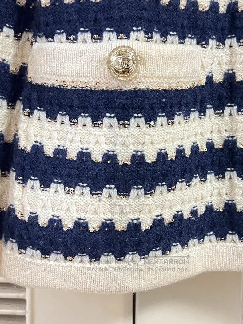 Chanel Chanel Striped knitted jacket Size XS / US 0-2 / IT 36-38 - 5 Thumbnail