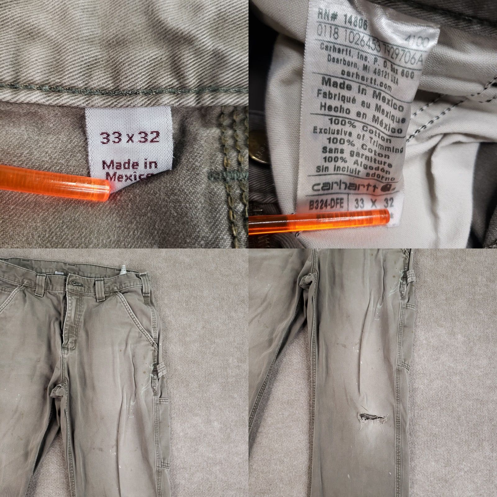 Carhartt Carhartt Pants Men 33x32 Green Relaxed Fit Carpenter Workwear Mens Size US 33 - 8 Thumbnail