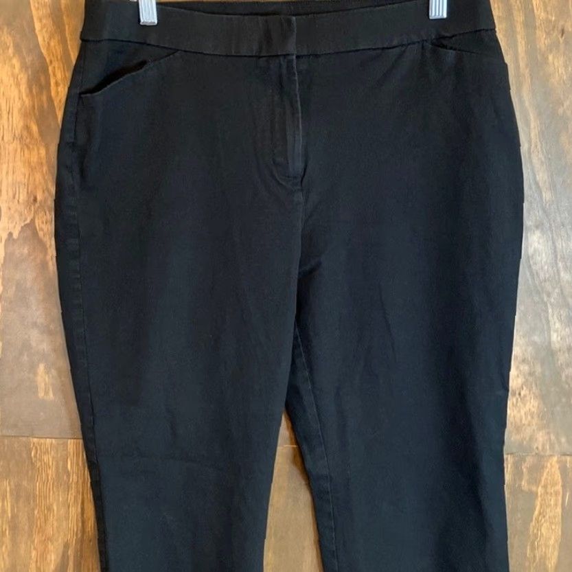 Vintage Chicos Womens Pants Black High Rise Chino Stretch 1.5 Short (Medium) PM Petite Regular 32 Inseam 23.5 in Size 32" / US 10 / IT 46 - 2 Thumbnail