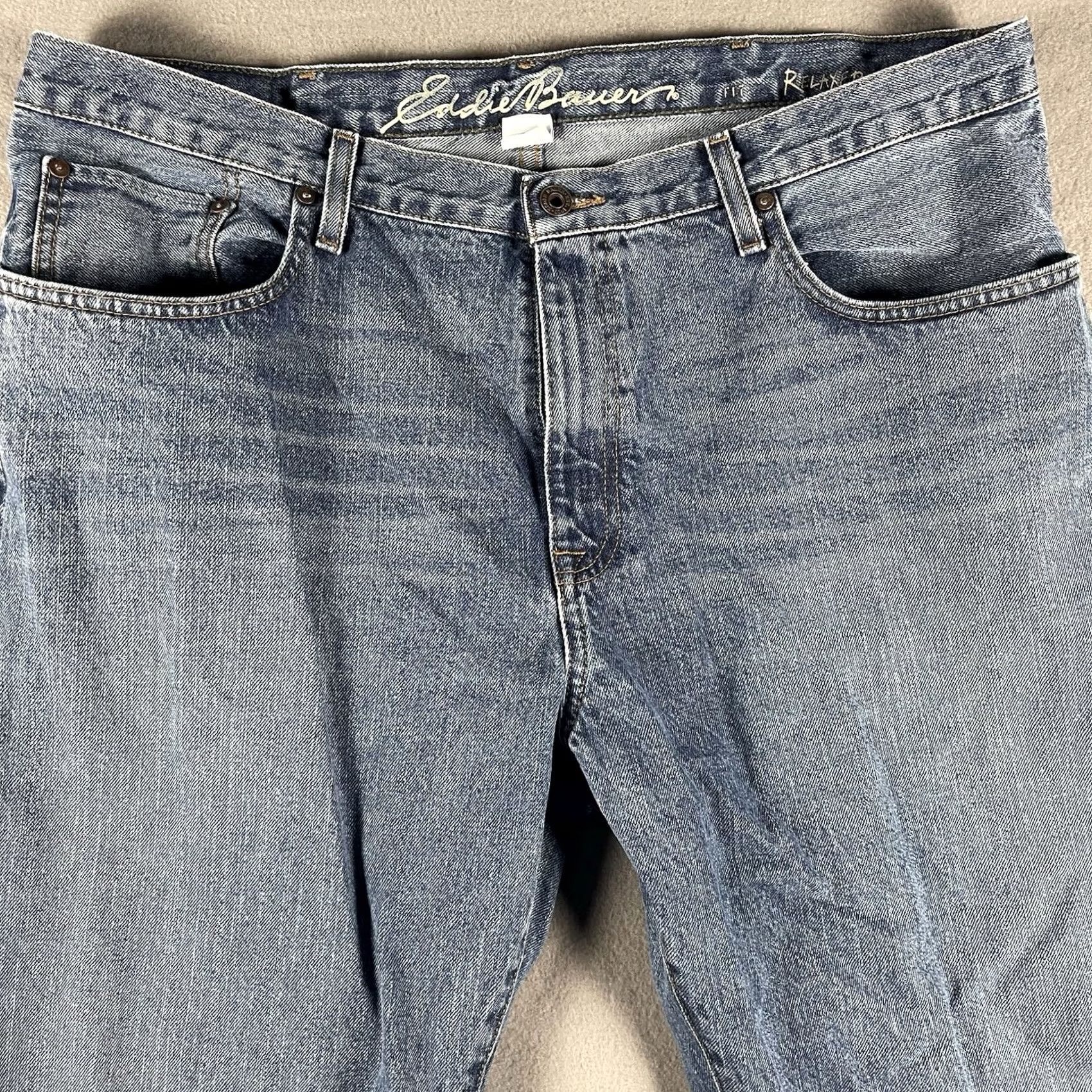 Eddie Bauer Eddie Bauer Jeans Men's Straight Leg 100% Cotton Relaxed Fit Blue Med Wash 40x30 Jeans Size US 40 / EU 56 - 2 Thumbnail