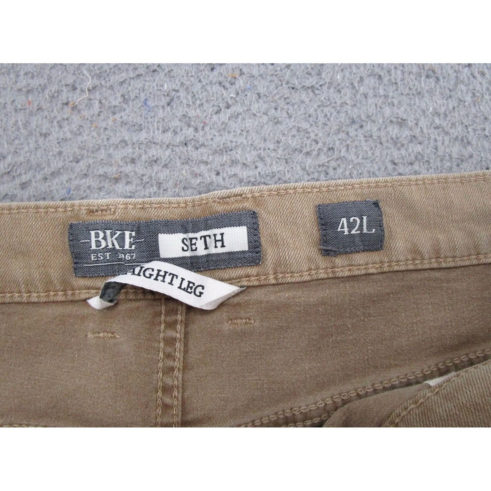Vintage Buckle Jeans Buckle BKE Mens Straight Stretch Leg 42L 42x33 Tan Brown Denim 5-Pocket Style 42 Inseam Men Jeans Size US 42 / EU 58 - 4 Thumbnail