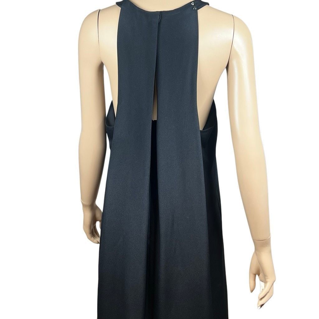 KOBI HALPERIN New Kobi Halperin Black Silk Maxi Dress with Pleated Necklin Size M / US 6-8 / IT 42-44 - 7 Thumbnail