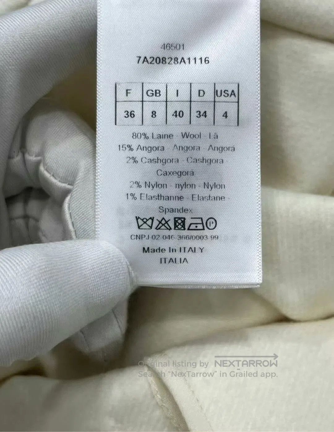 Dior Dior White Double-Breasted Cashmere Blend Coat. Size S / US 4 / IT 40 - 4 Thumbnail