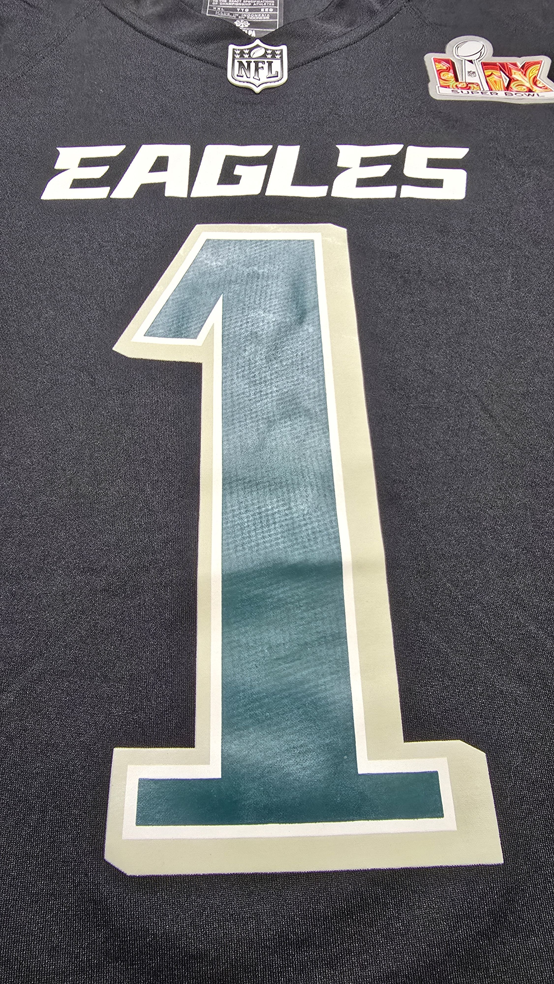 Nike Philadelphia Eagles Hurts Carbon Black Super Bowl 59 Jersey Size US XXL / EU 58 / 5 - 14 Thumbnail