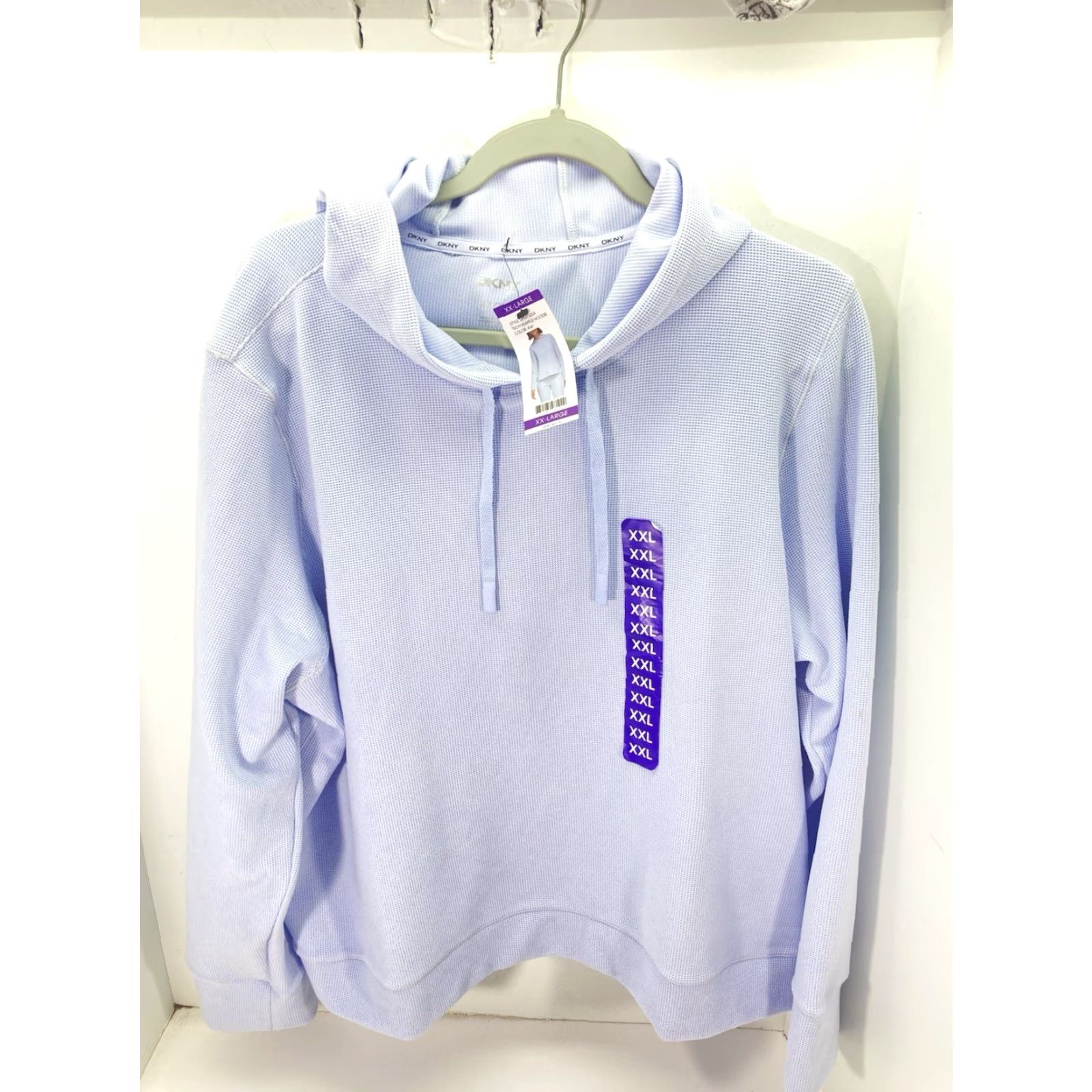 DKNY VINTAGE DKNY Waffle Hoodie Sweatshirt Women 2XL Blue Pullover Long Sleeve NWT Size XXL / US 16-18 / IT 52-54 - 2 Thumbnail