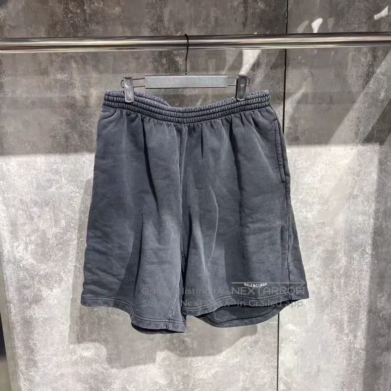 Balenciaga Balenciaga size S Distressed Washed Embroidered Logo Short Size US 27 - 1 Thumbnail