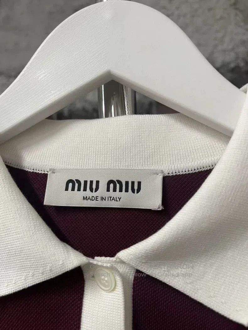 Miu Miu Miumiu Burgundy Long Sleeve Polo Shirt. Size US XS / EU 42 / 0 - 7 Thumbnail