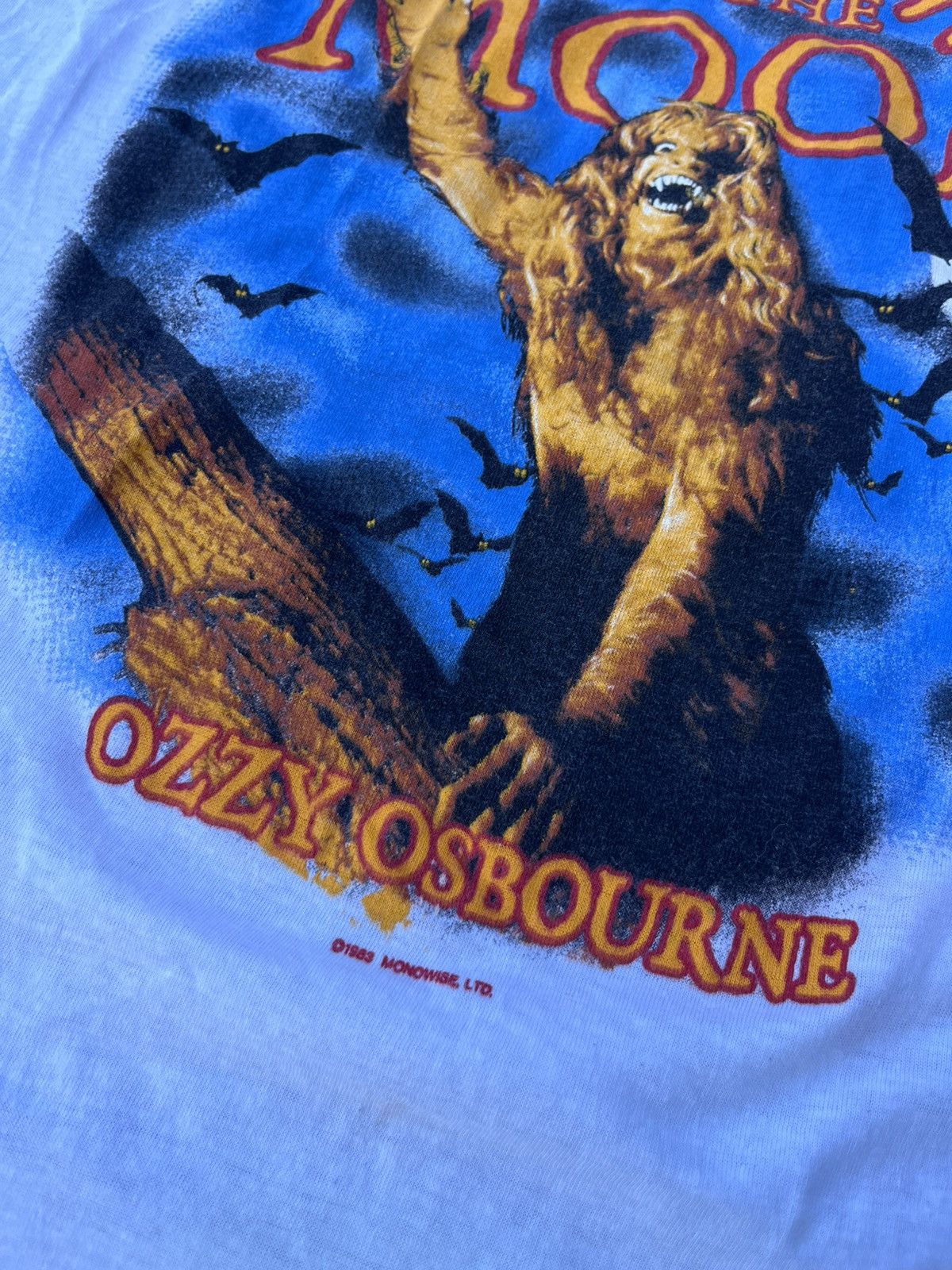 Vintage Ozzy Osbourne 1984 Vintage Bark At The Moon Rock Concert Tee Size US L / EU 52-54 / 3 - 3 Thumbnail
