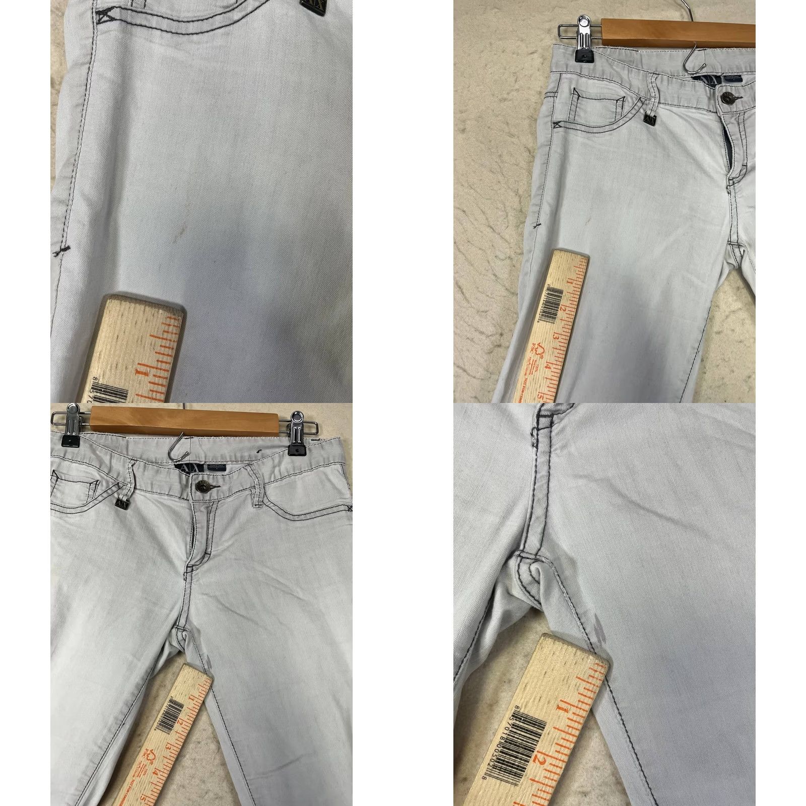Armani Exchange Armani Exchange A/X Women Jeans Skinny Gray Size 4 Denim 5-Pocket Slimming Regular Pants Size 27" / US 4 / IT 40 - 9 Thumbnail