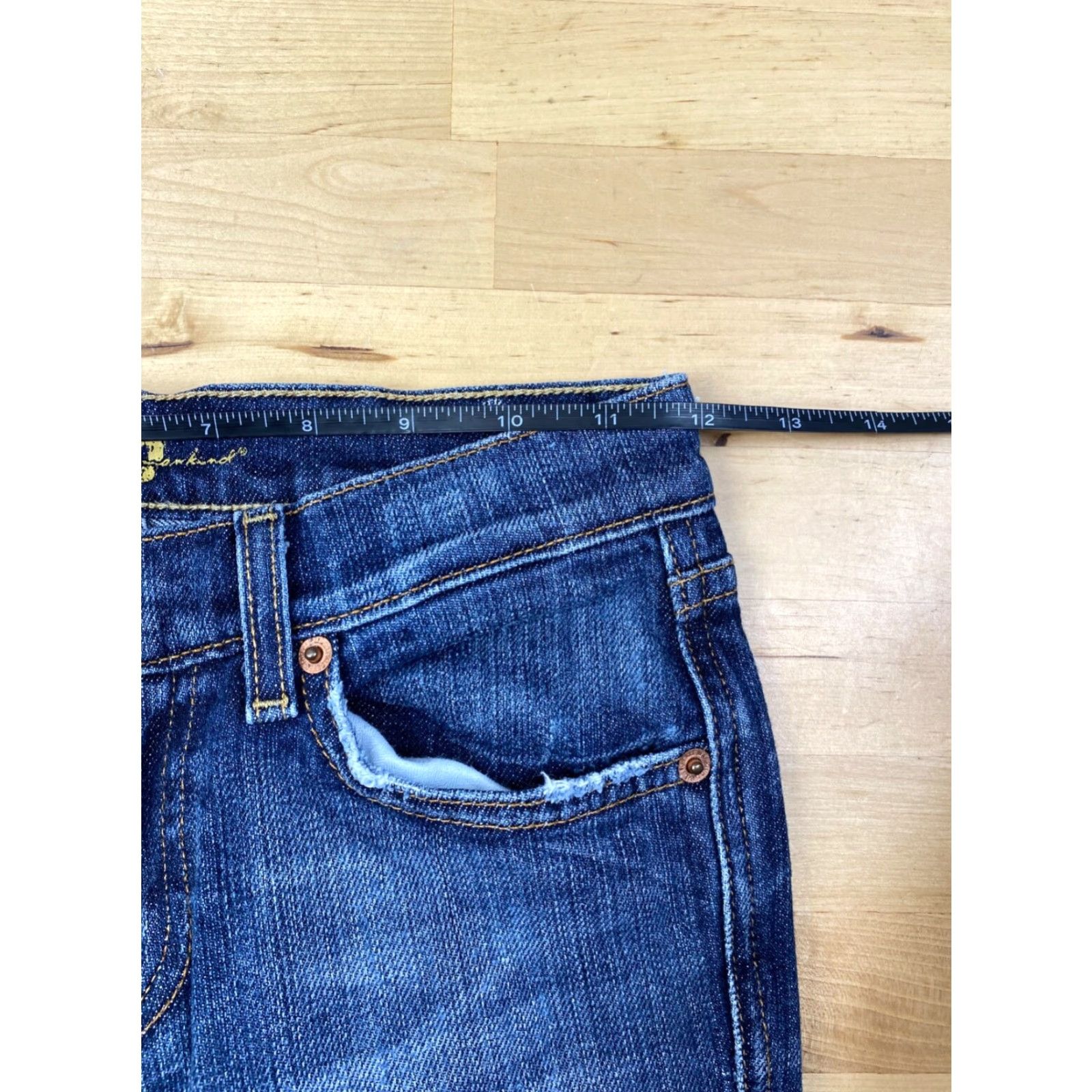7 For All Mankind VINTAGE 7 for all Mankind Jeans Women 12 Blue Dark Wash A Pocket Bootcut Denim Size 34" / US 12 / IT 48 - 7 Thumbnail