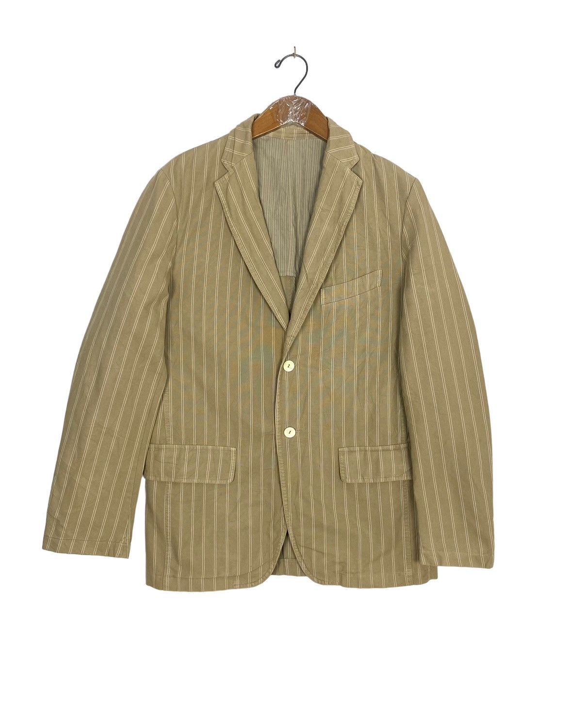 Barneys New York Vtg Orlando for Barneys New York Stripe Chore Blazer Italy Size US M / EU 48-50 / 2 - 1 Thumbnail