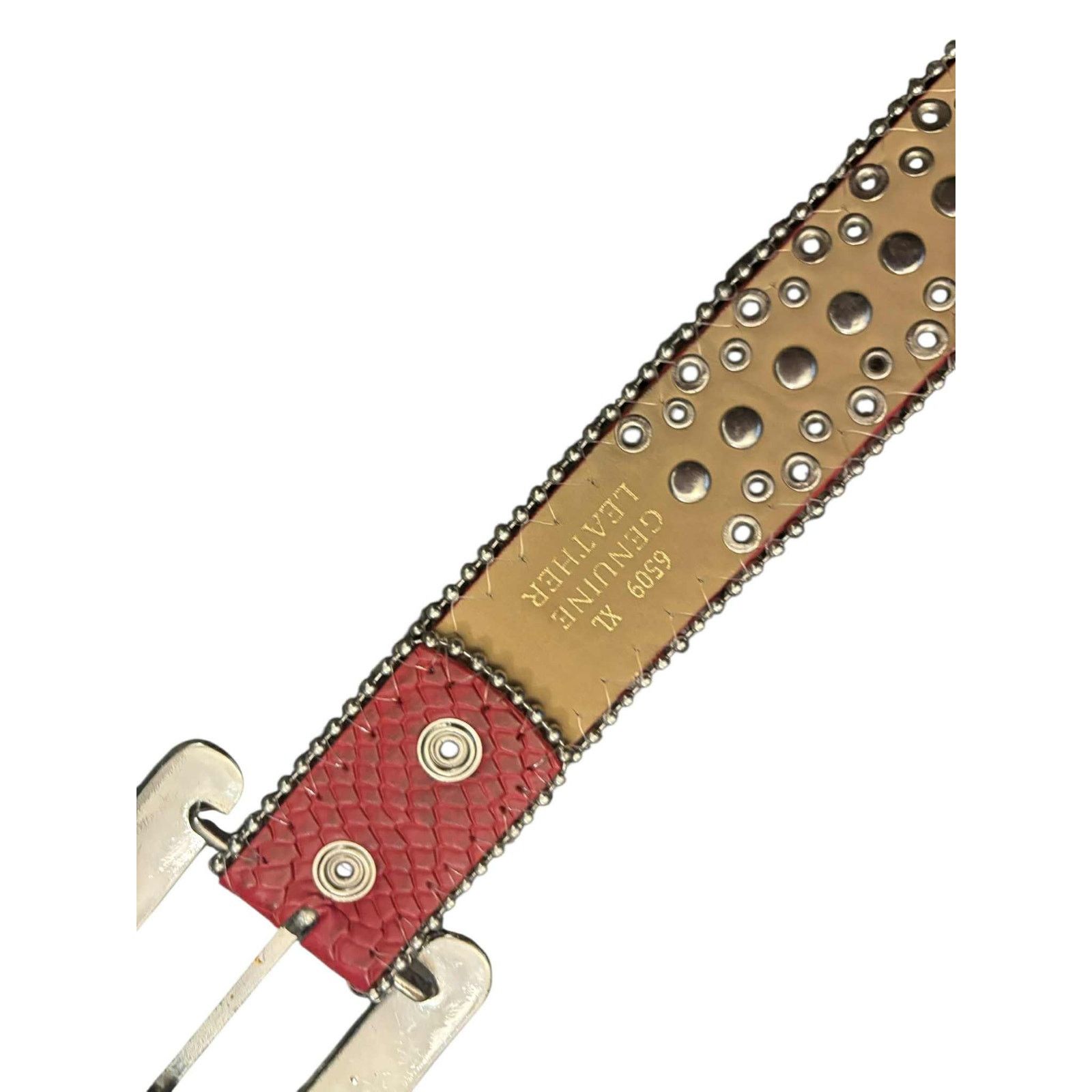 Other RAW Red/Pink Rhinestone Studded Western Belt Leather Y2K Size ONE SIZE - 4 Thumbnail