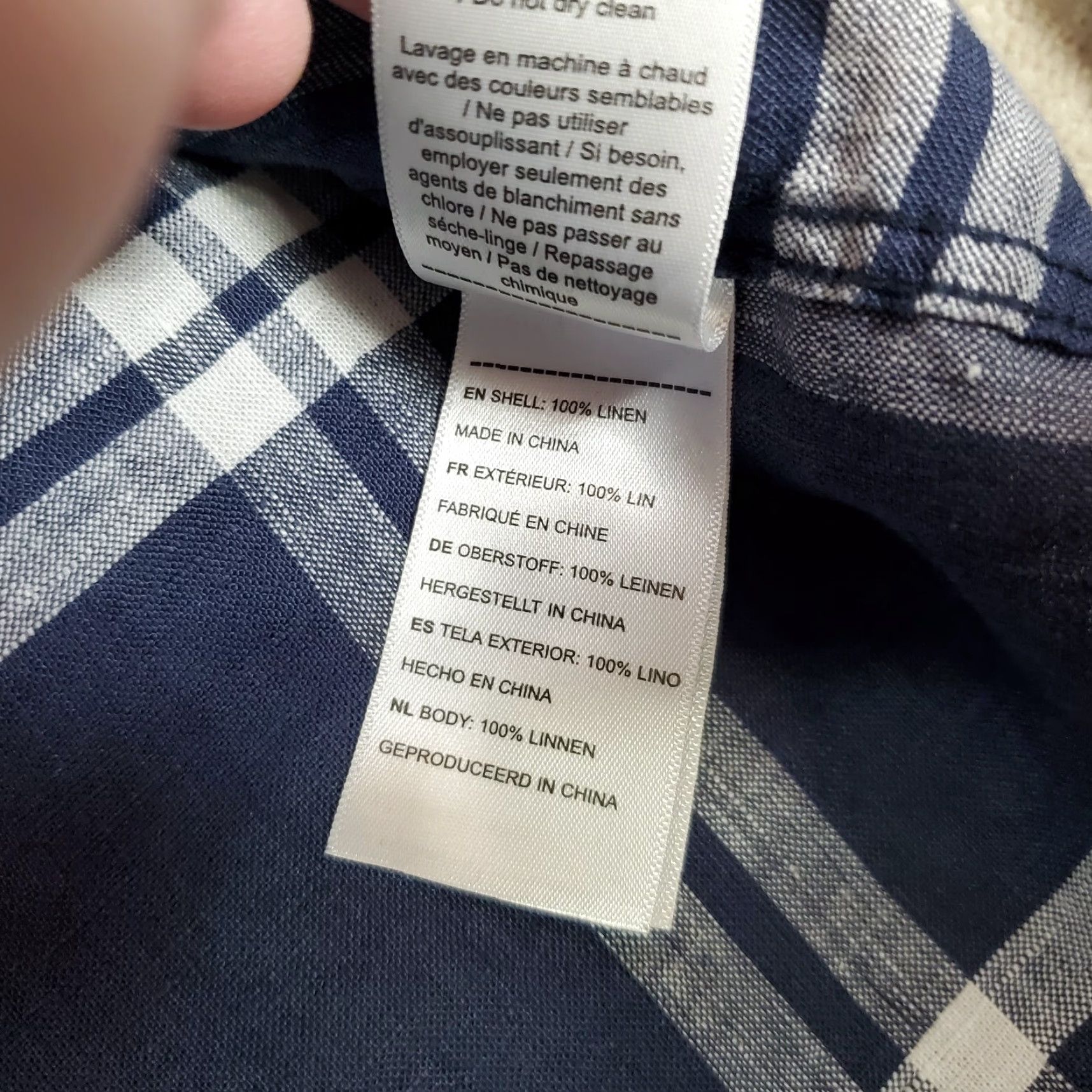 UNTUCKit UNTUCKit Shirt Mens XL Blue White Button-Up Long Sleeve Linen Collar Plaid Casual Outdoor Button-Down Mens Size US XL / EU 56 / 4 - 4 Thumbnail