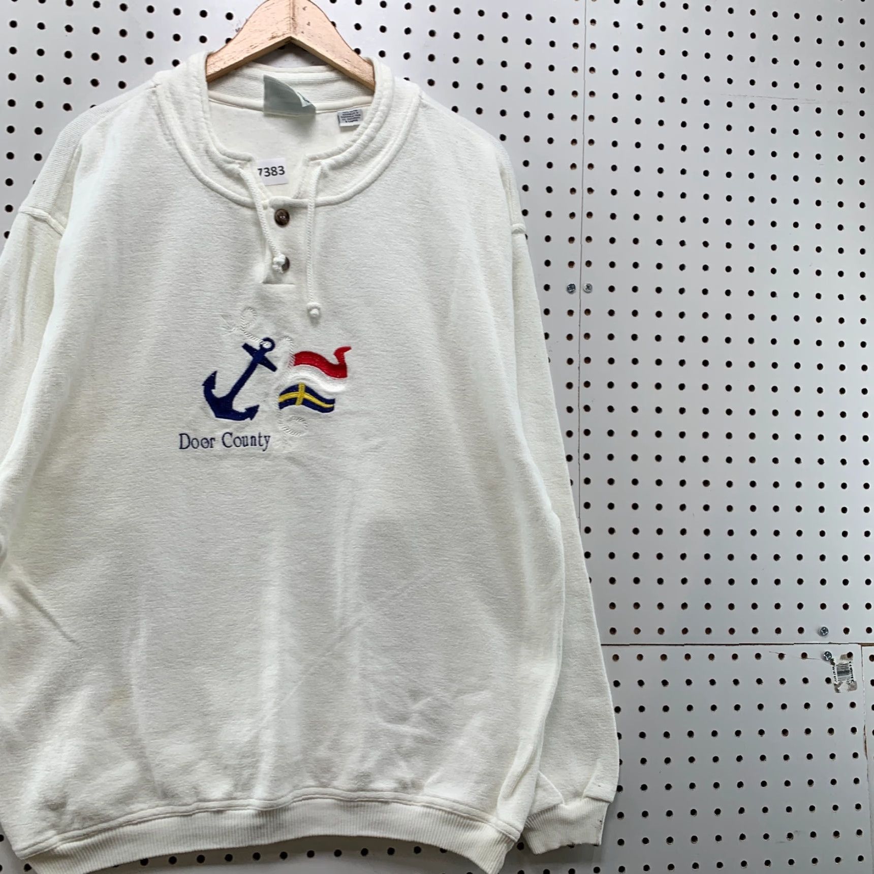 Vintage VINTAGE Up North Sweatshirt Shirt Adult XL White Embroidered 23x29 Pullover Drawstring Men’s Winter Nature Size US XL / EU 56 / 4 - 4 Thumbnail