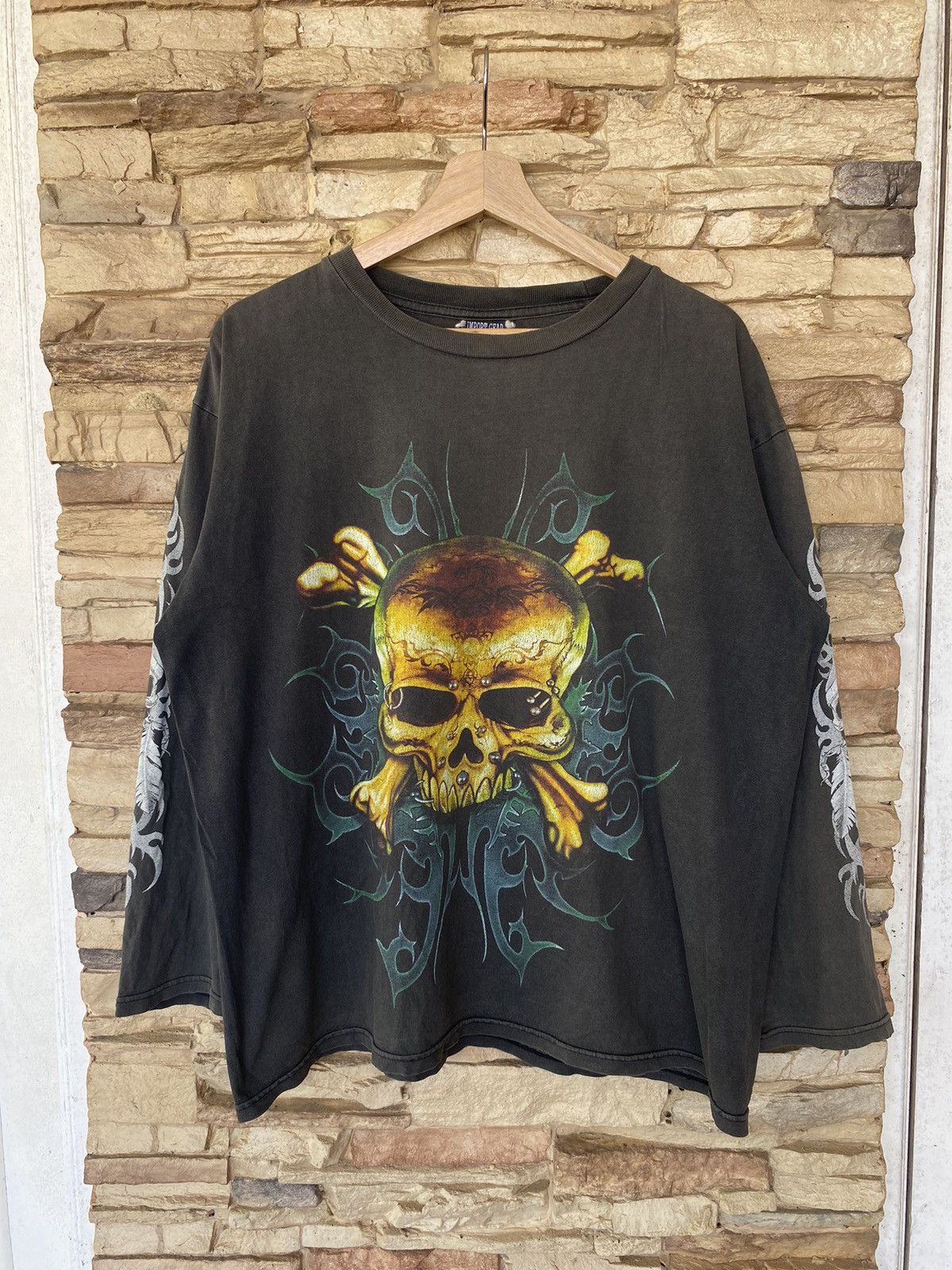 Vintage Rare Faded Vintage Skull Fullprint Long Sleeve Band Tees Size US L / EU 52-54 / 3 - 2 Thumbnail