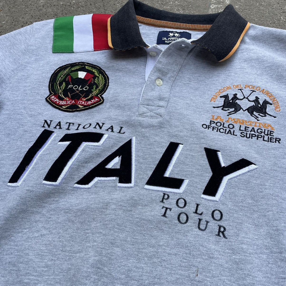 La Martina × Vintage Vintage La Martina ITALY Polo Team Big Logo Rugby Shirt Size US M / EU 48-50 / 2 - 4 Thumbnail