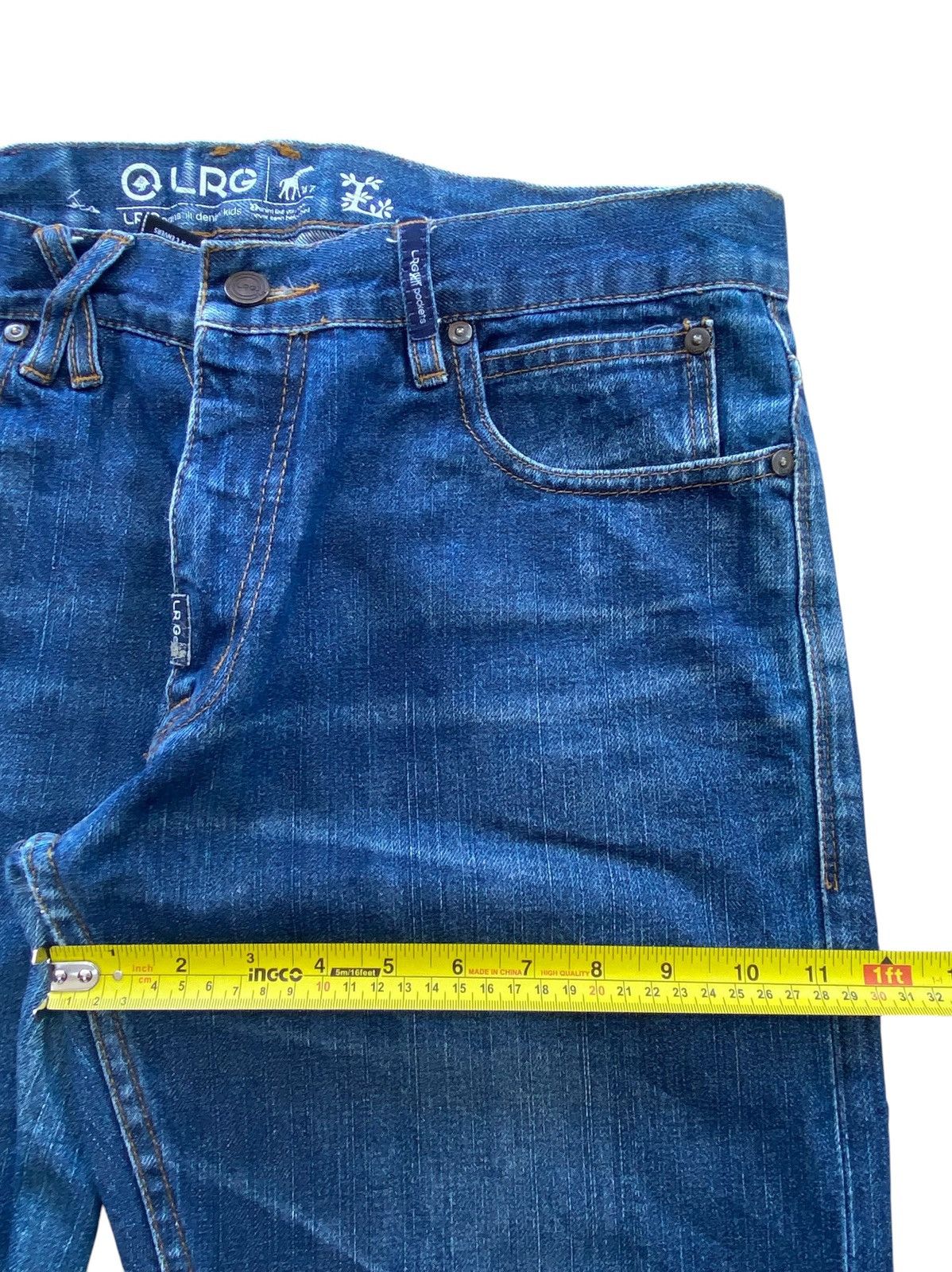 LRG LR Geans Blue Wash Style Straight Leg Jeans Size US 34 / EU 50 - 7 Thumbnail