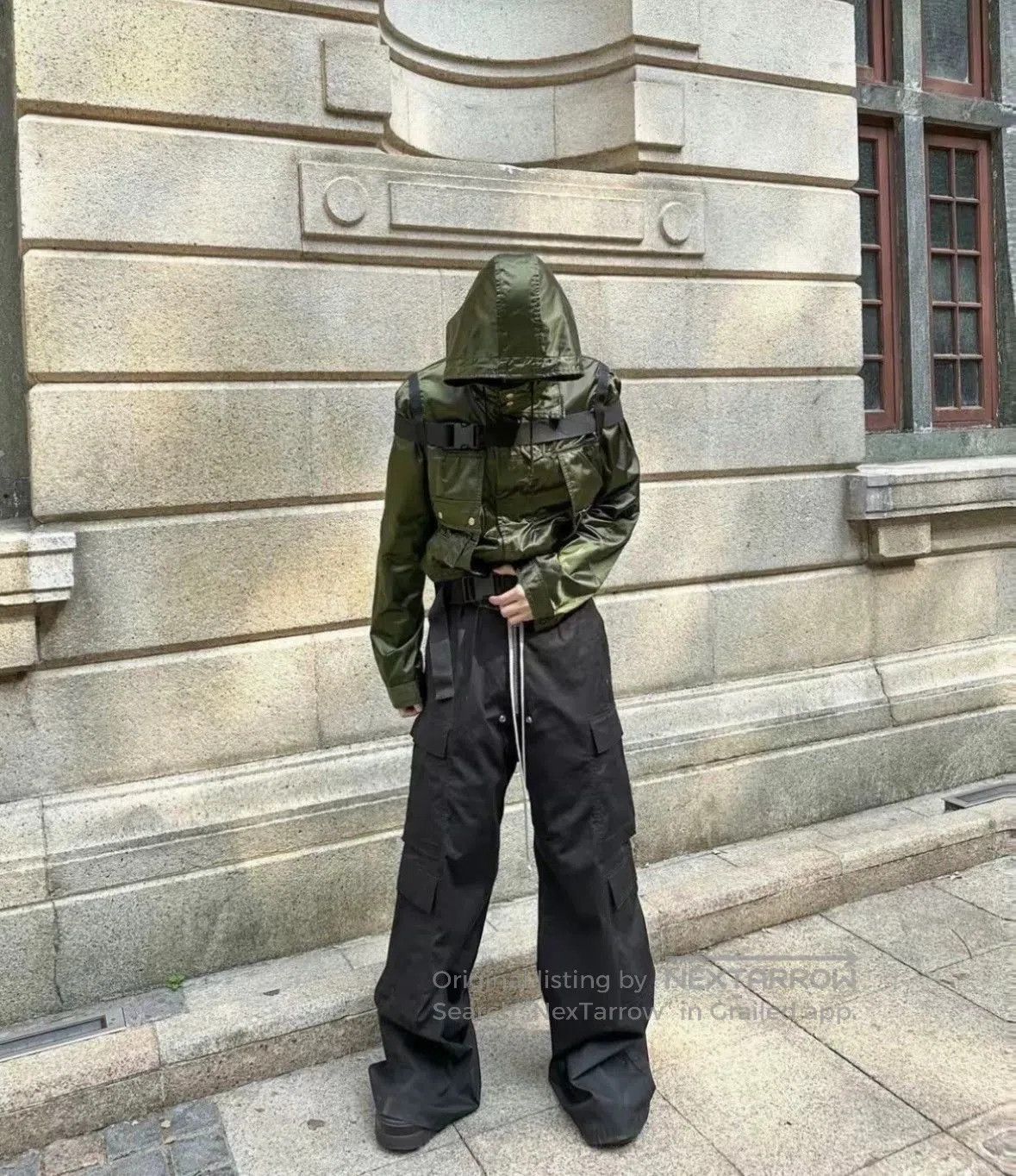 Jean Paul Gaultier Green Cropped Jacket with Utility Straps XS. Size US XS / EU 42 / 0 - 4 Thumbnail