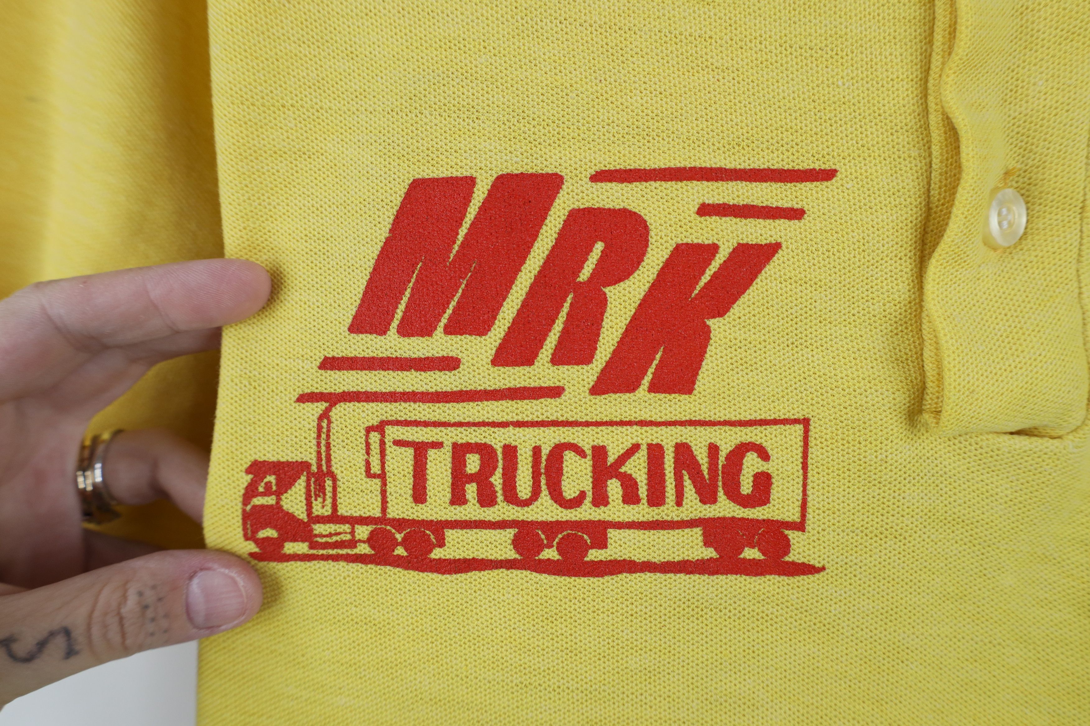 Vintage Vintage 70s Streetwear MRK Trucking Collared Knit Polo USA Size US XL / EU 56 / 4 - 4 Thumbnail