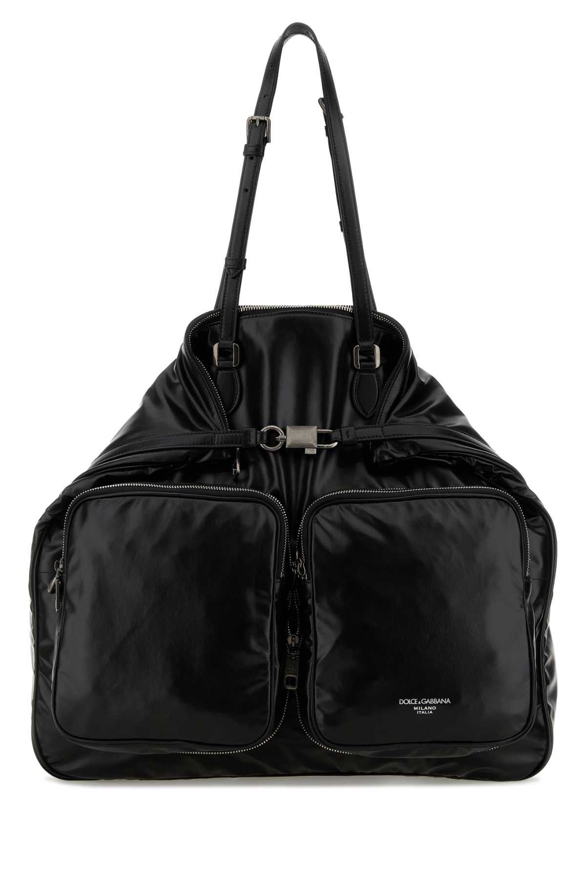 Dolce & Gabbana Black Leather Shopping Bag Size ONE SIZE - 1 Thumbnail