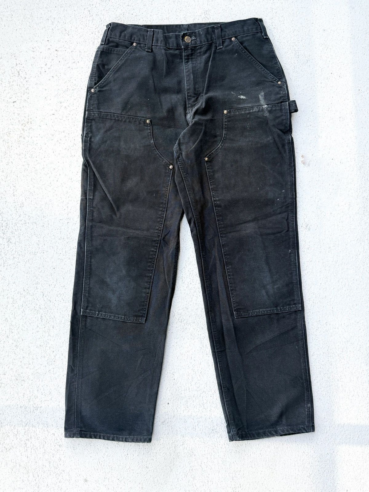 Carhartt Vintage Carhartt Double Knee Pants Distressed Fade 33x32 Size US 33 - 1 Thumbnail