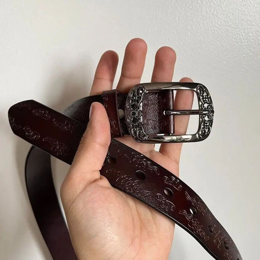 Cowboy Equipment × Vintage brown american western floral design belt Size ONE SIZE - 2 Thumbnail