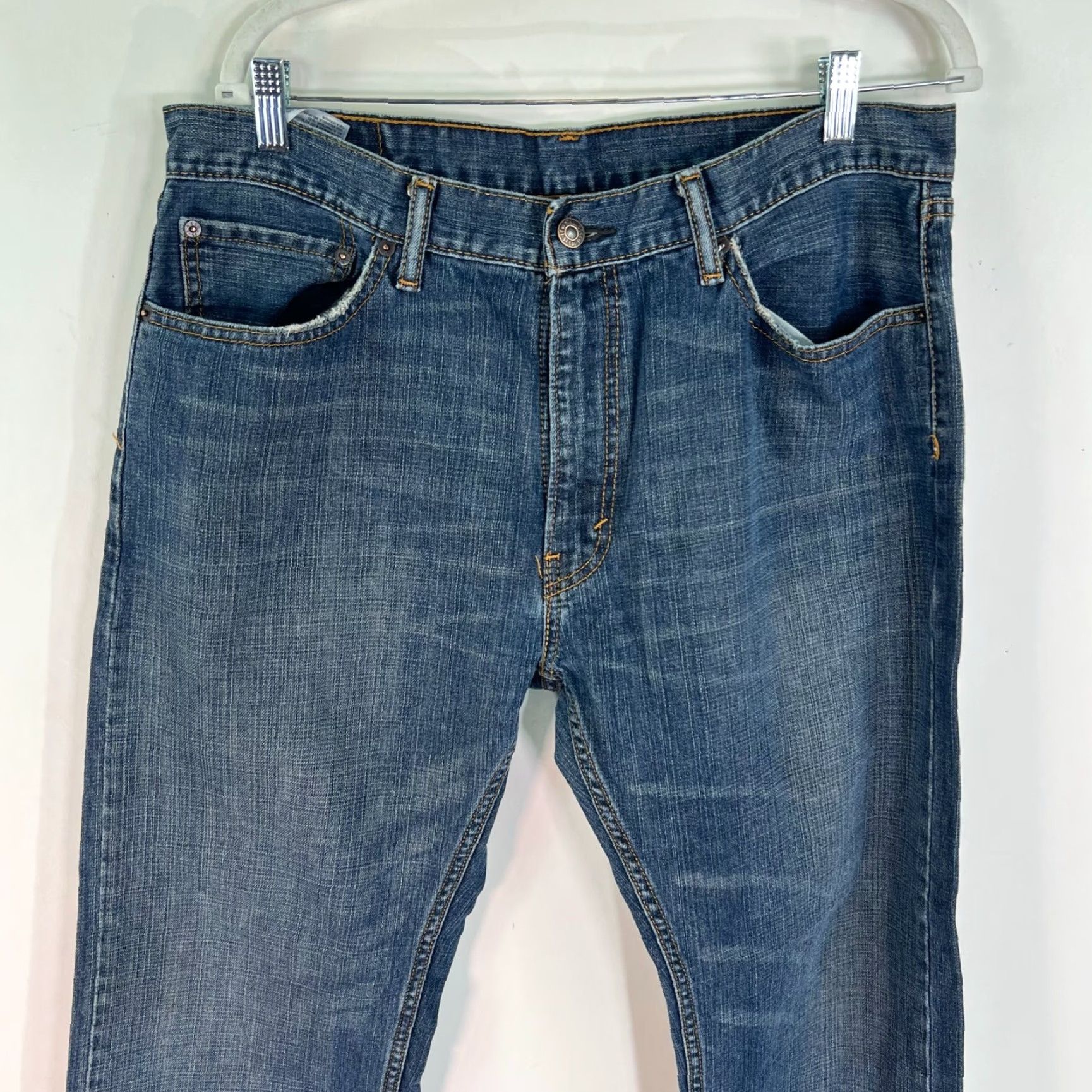 Levi's Levi's 505 Jeans Mens 34X28 Blue Regular Fit Straight Casual Size US 34 / EU 50 - 2 Thumbnail