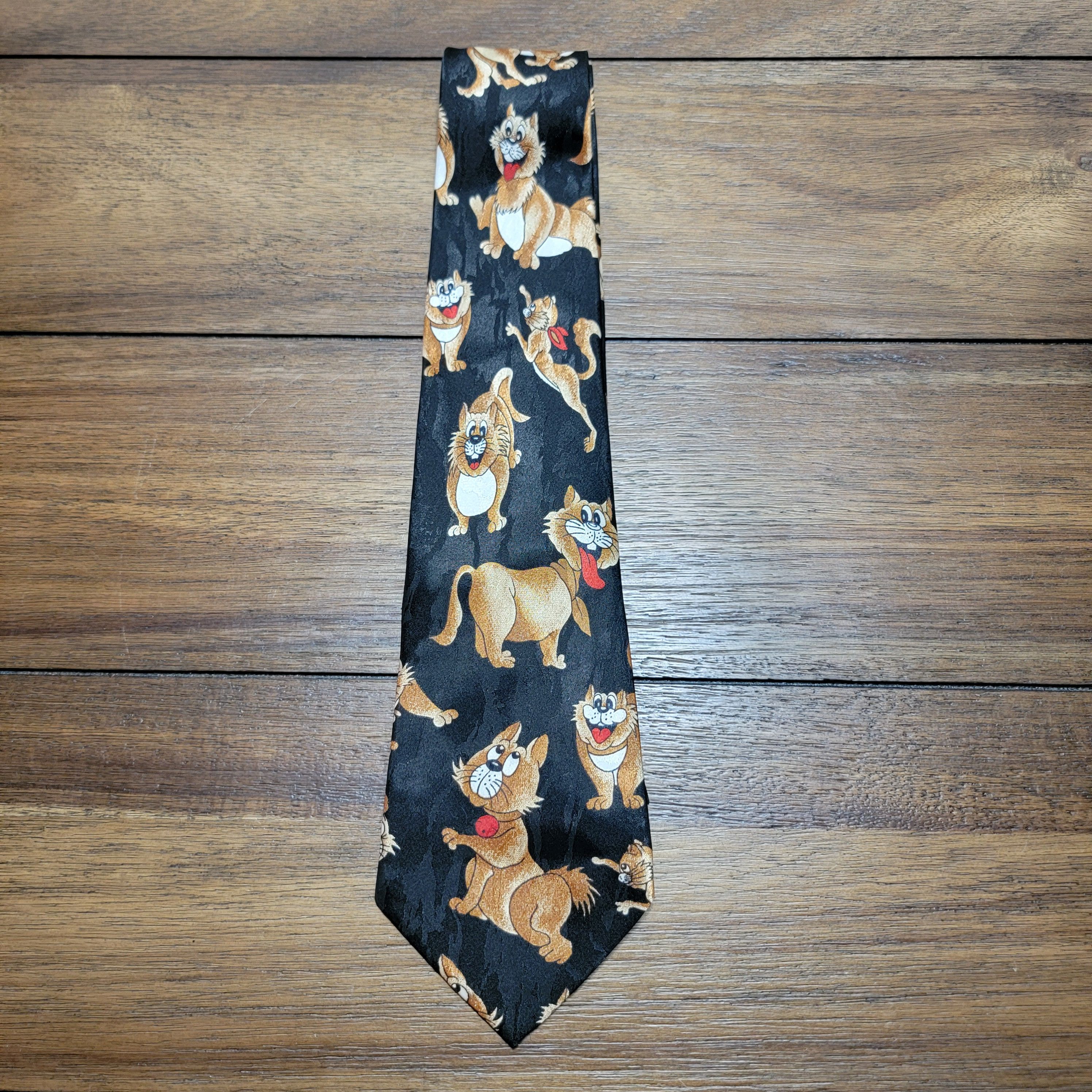 Other Marco Polo Orange Cat Black Neck Tie Size ONE SIZE - 1 Thumbnail