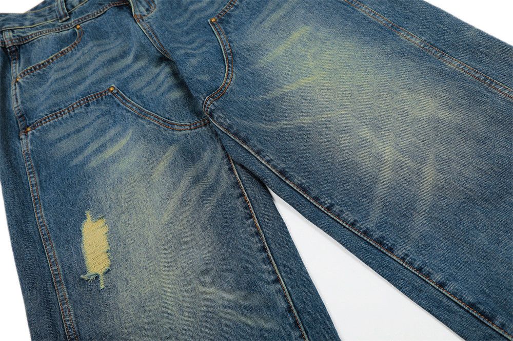 Jean Retro washed street style loose ripped cargo jeans Size US 32 / EU 48 - 4 Thumbnail