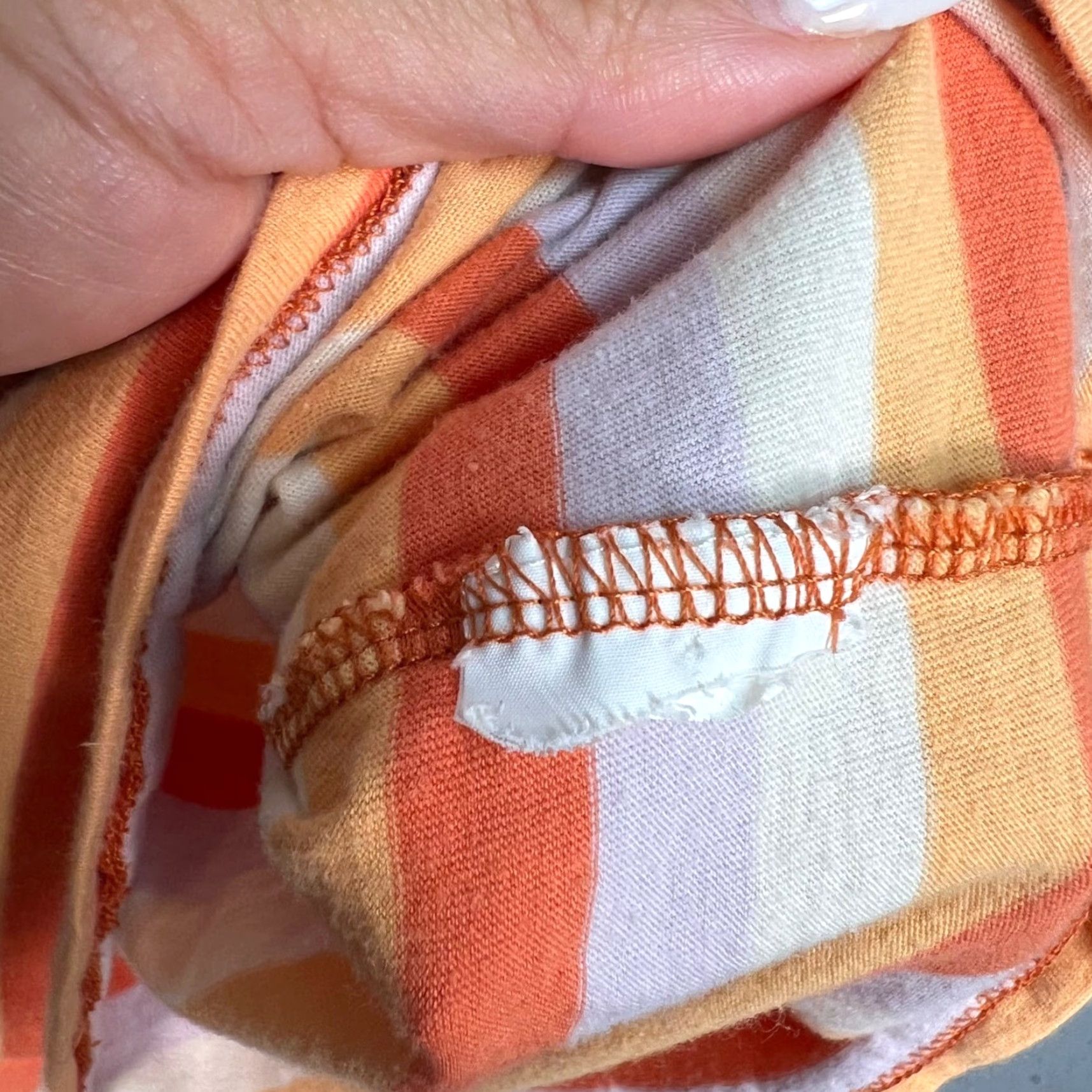 Madewell VINTAGE Madewell Striped Embroidered Daisy Tee XXS Orange White Cotton Casual Top Womens T-Shirt Size XXS / US 00 / IT 34 - 4 Thumbnail